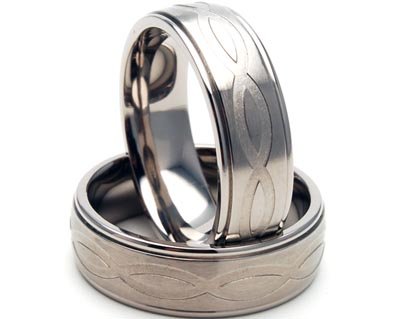 Premium Titanium Infinity Ring - Handcrafted Carved Wedding Band for Men & Women - Perfect for Engagements, Anniversaries, and Special Occasions