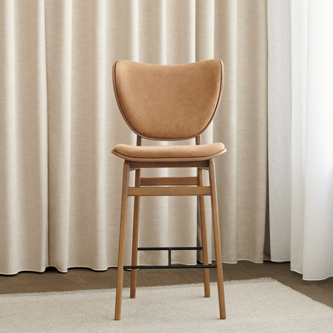 Elephant Print Counter Stool - Upholstered Bar Stool with Back Support for Kitchen Island, Breakfast Nook & Home Decor