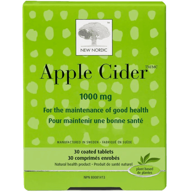 New Nordic Apple Cider Vinegar 1000mg - 30 Coated Tablets for Weight Loss & Detox | Supports Digestion & Metabolism | Daily Health Supplement