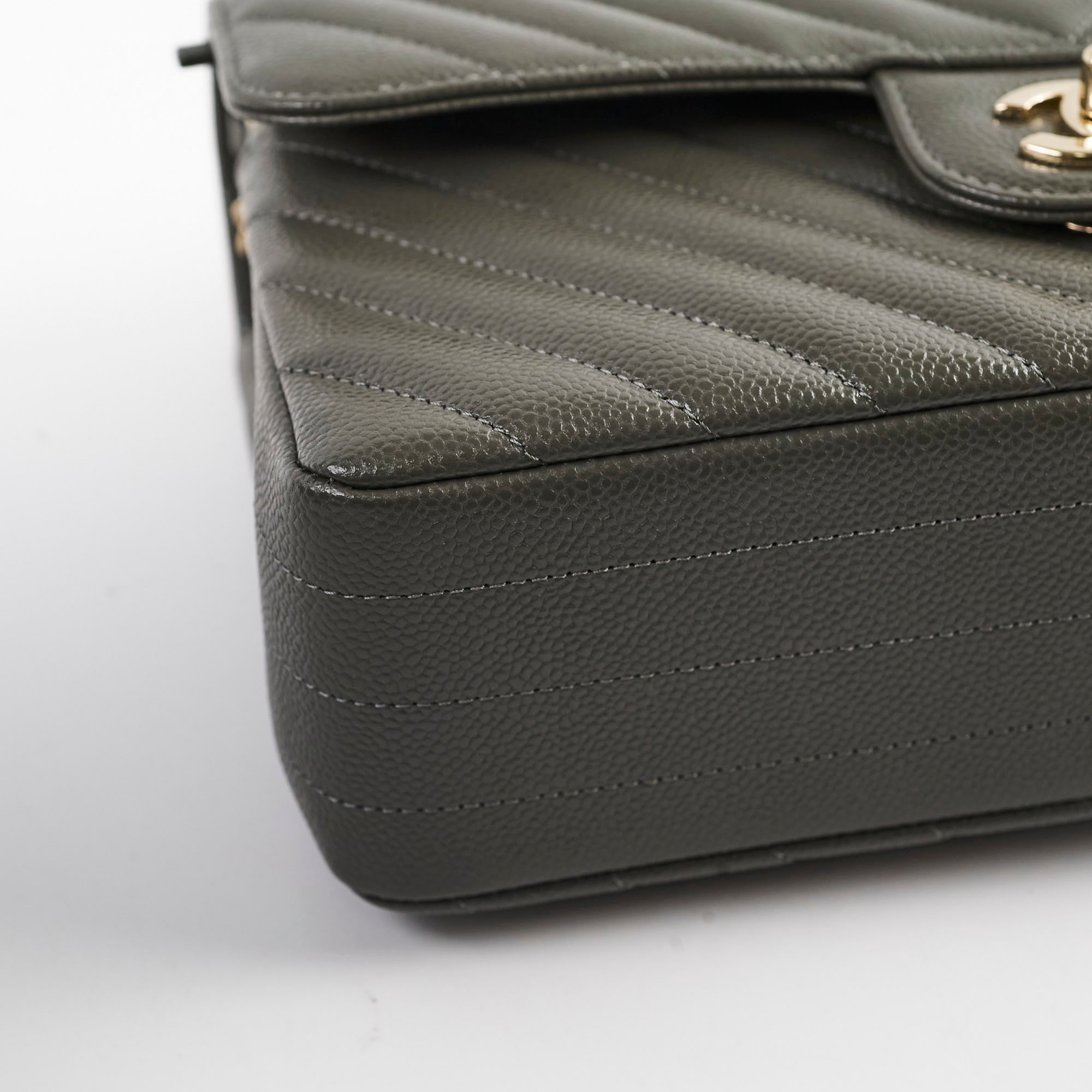 Chanel 20B Caviar Chevron Small Classic Flap Bag Grey - Timeless Luxury Handbag for Women | Perfect for Evening Events, Date Nights & Special Occasions