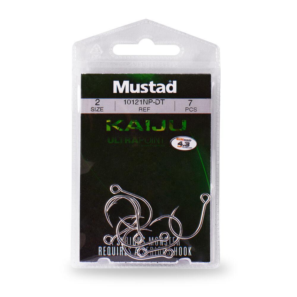 Mustad Kaiju Inline Single Fishing Hooks - Sharp & Durable Saltwater & Freshwater Hooks for Bass, Trout, and Saltwater Game Fish - Perfect for Surf Fishing, Fly Fishing, and Ice Fishing