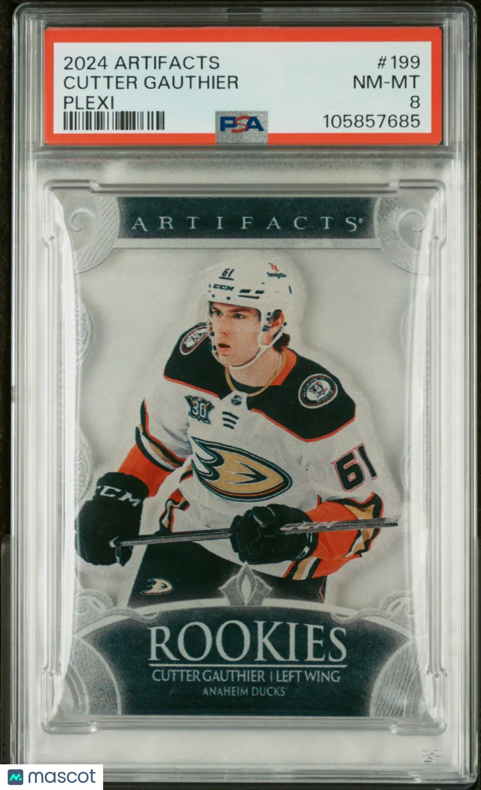 2024 Upper Deck Artifacts Cutter Gauthier Rookie Card Plexi PSA 8 - Hockey Collectible for Display & Investment
