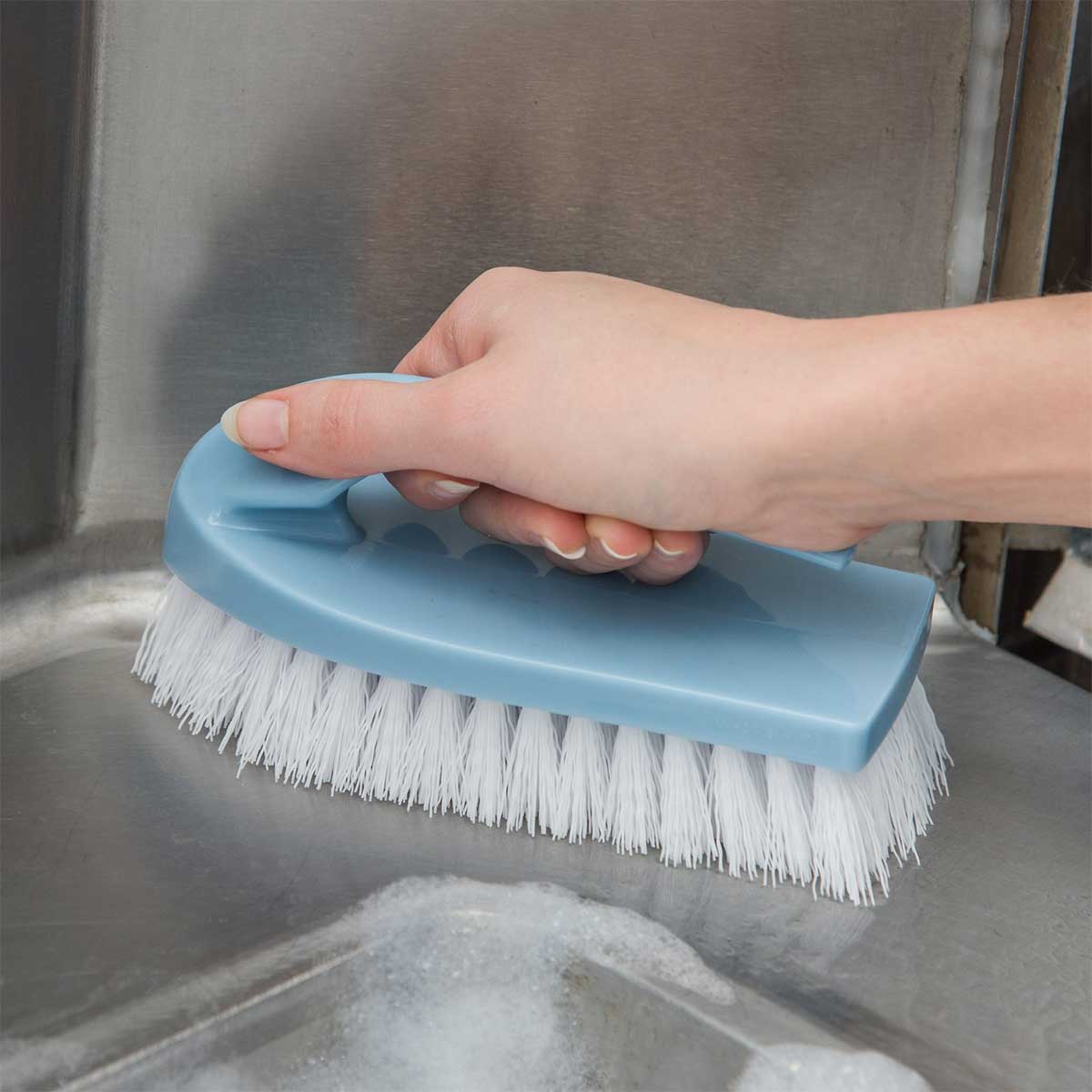 Carlisle 3628900 Heavy Duty Iron Style Handle Brush - 6 Inch Scrub Brush for Cleaning Grills, Floors, and Outdoor Surfaces - Perfect for BBQ, Garage, and Patio Use
