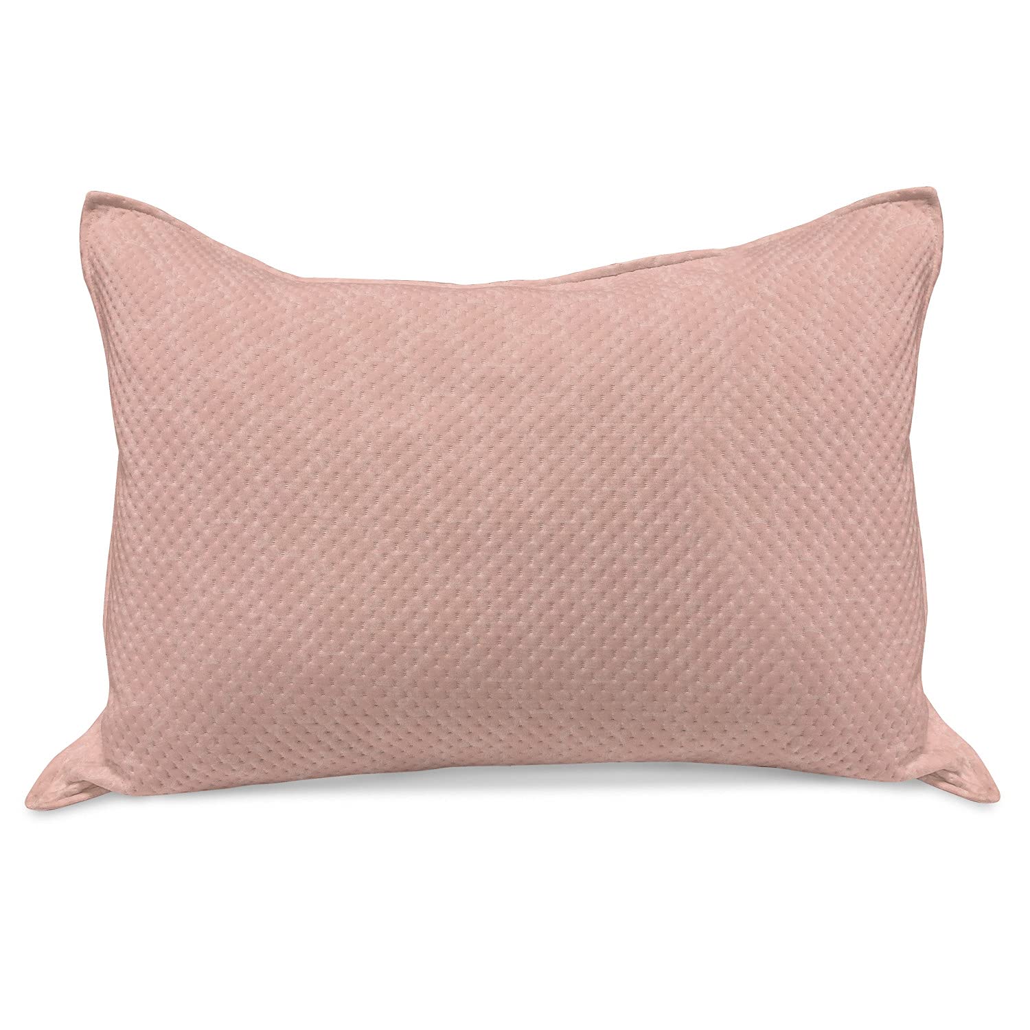 Ambesonne Peach Knitted Quilt Pillow Cover - Soft Coral Background with Crown & Floral Abstract Design - Faded Monochrome Look - Standard King Size 36x20 Inches - Perfect for Bedroom Decor, Living Room Accent & Cozy Home Styling