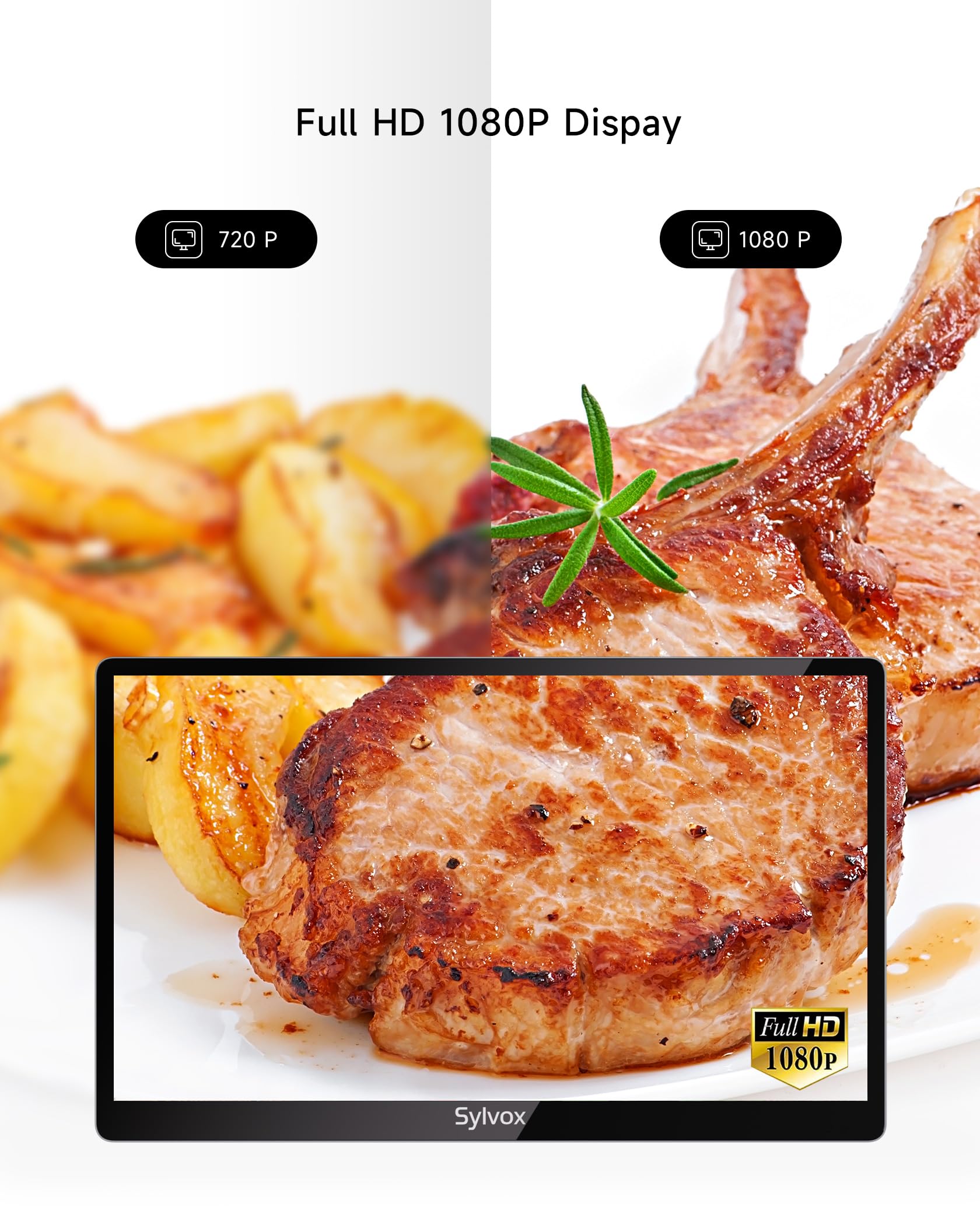 SYLVOX 15.6 Inch Smart Kitchen TV - Full HD 1080P Under Cabinet Television with Google OS, Voice Remote, WiFi & Bluetooth - Perfect for Cooking Entertainment & Small Spaces