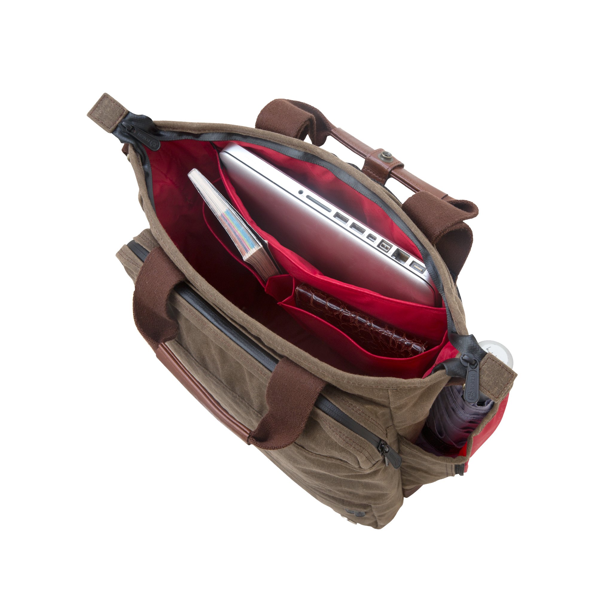 Waxed Fordham Convertible Backpack & Messenger Bag - Dark Brown Leather, One Size Fits All - Perfect for Travel, Work & Everyday Use