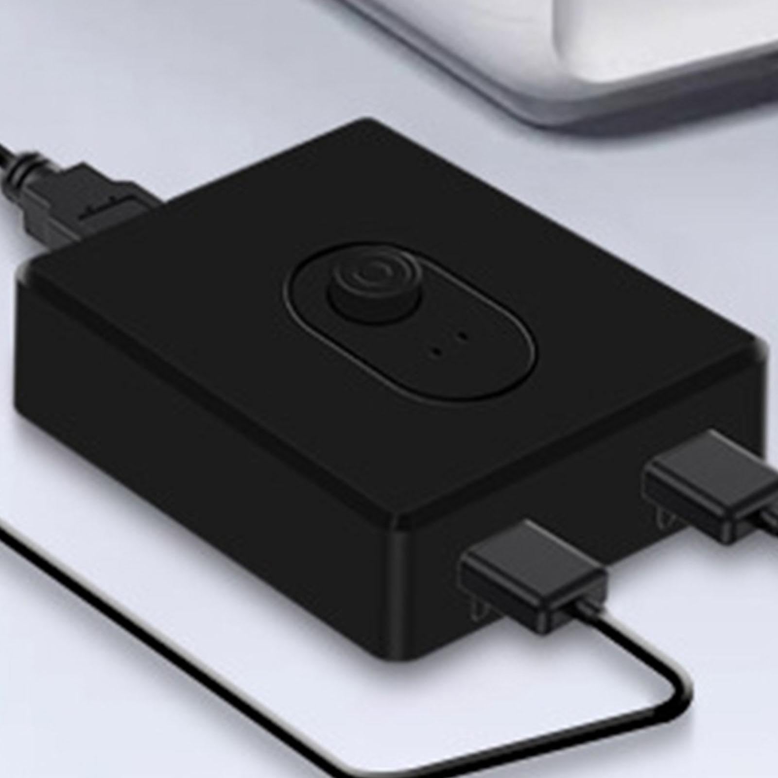 USB Switch 2 in 1 Out / 1 in 2 Out - Bidirectional Sharing Hub for PC, Mouse, Keyboard, Printer & Scanner - Plug and Play USB Switcher for Home Office & Gaming Setup