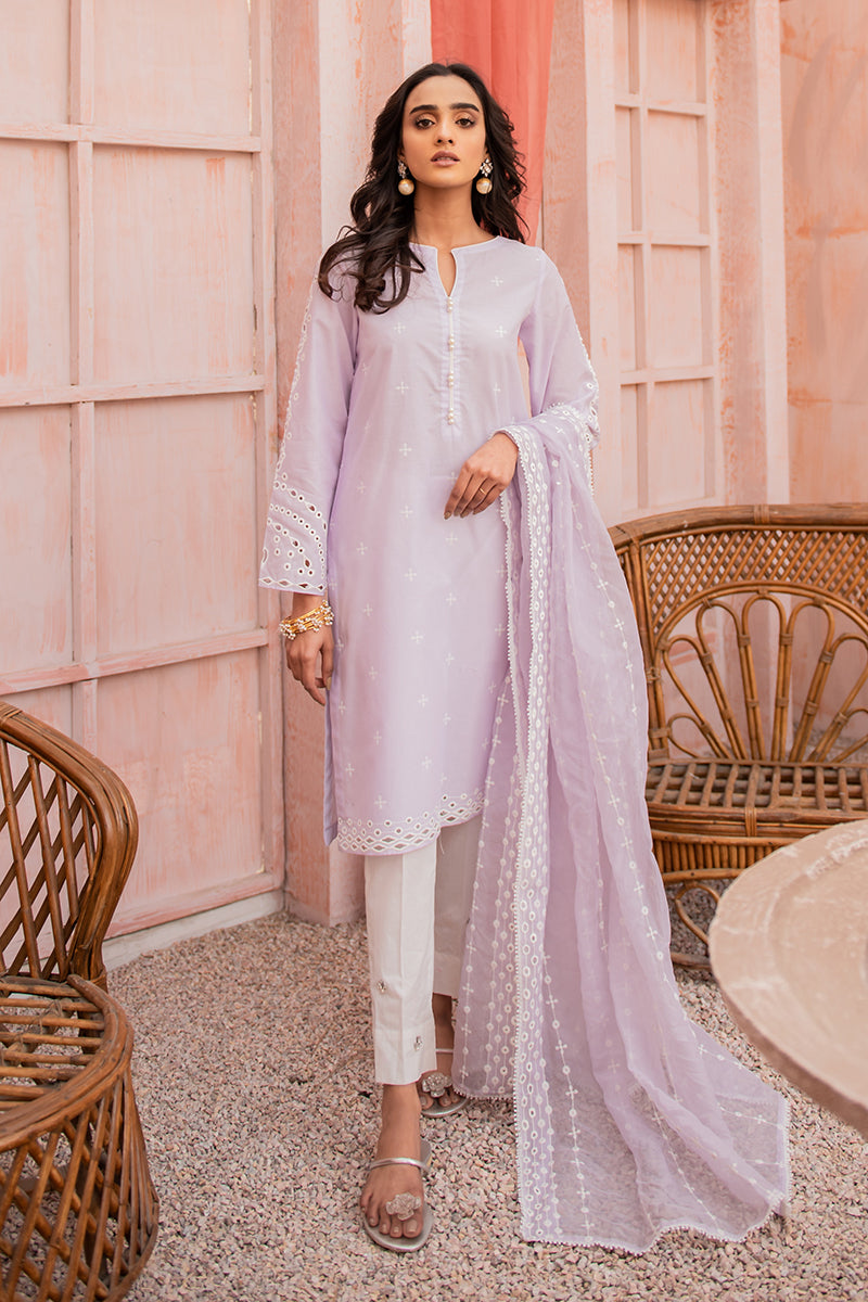 Lilac Perse 2-Piece Set (Shirt & Dupatta) - Elegant Ethnic Outfit for Women | Perfect for Weddings, Festivals & Special Occasions