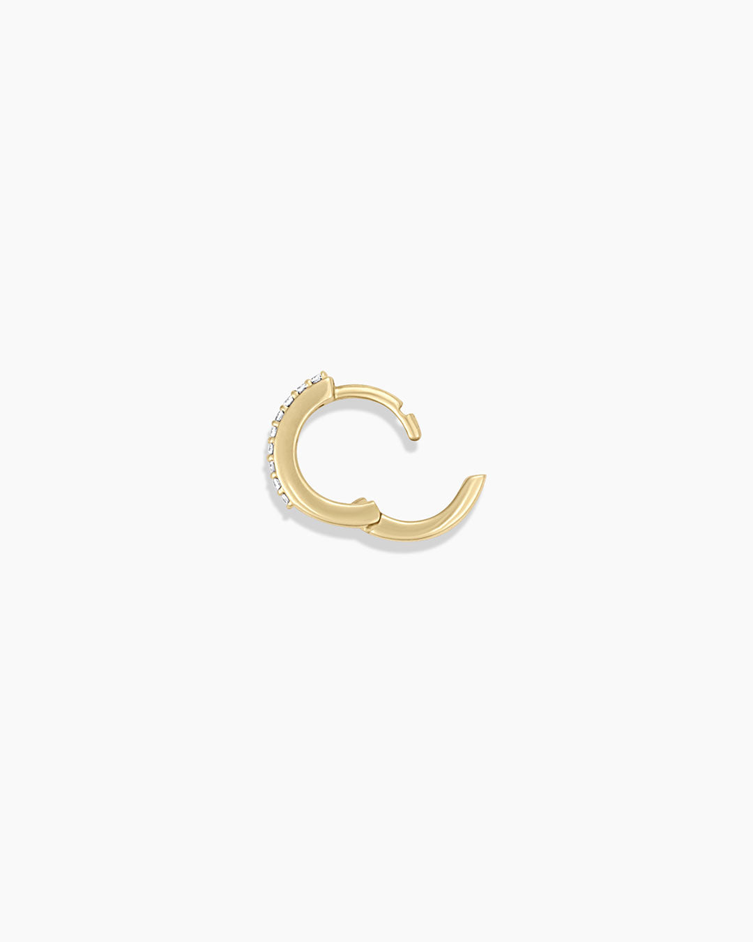 Diamond Double Down Single Huggie Earrings - Elegant Gold Hoop Earrings for Women, Perfect for Everyday Wear & Special Occasions