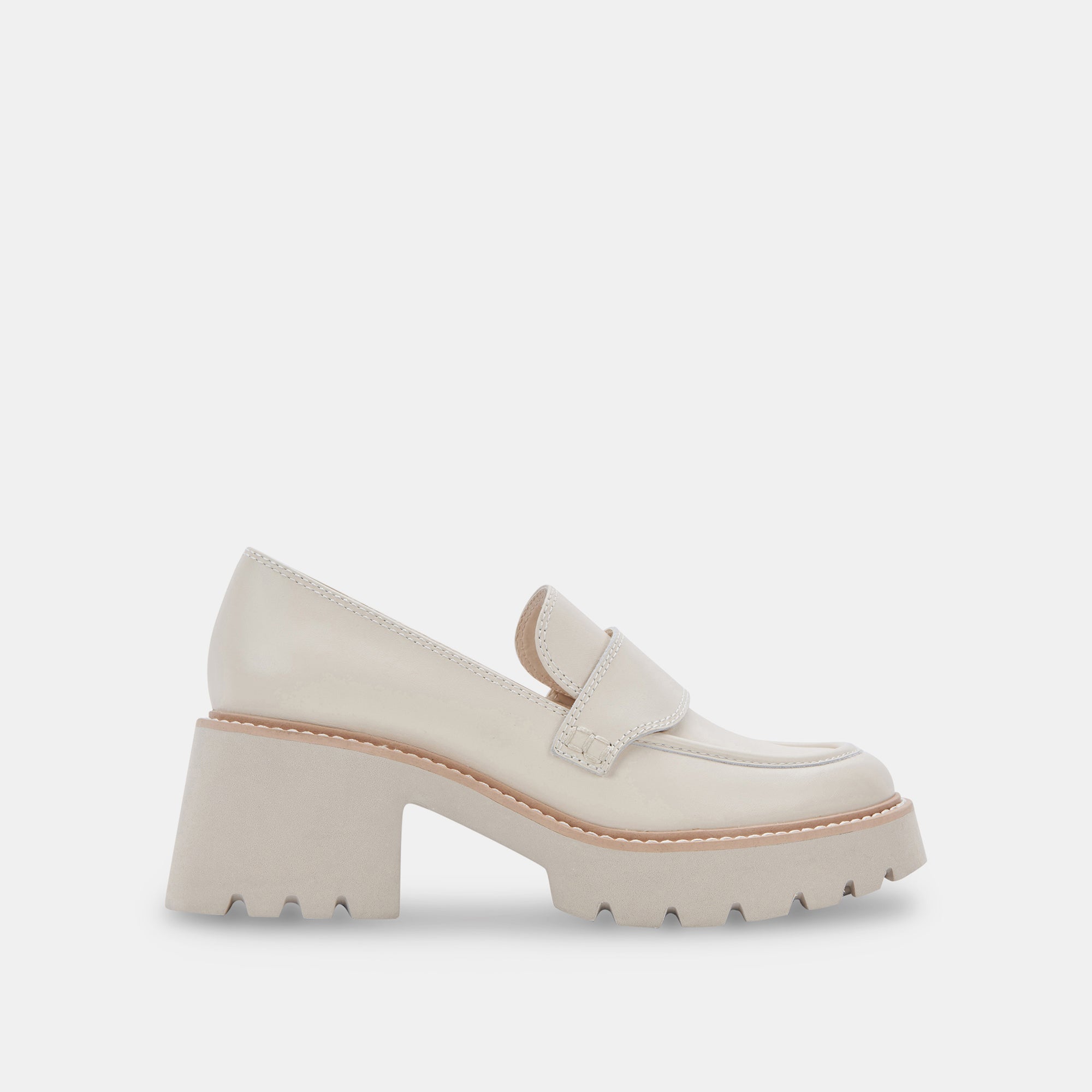 HALONA Women's Ivory Leather Loafers - Comfortable Slip-On Shoes for Casual & Office Wear | Stylish & Lightweight Walking Shoes for Everyday Use
