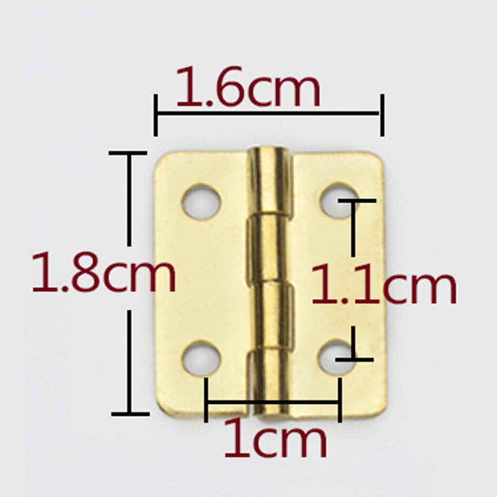 Healifty 20pcs 1:12 Scale Miniature Hinges for Dollhouse Furniture - Brass Cabinet & Closet Hardware with 80 Screws - Perfect for DIY Dollhouse, Model Building, and Miniature Projects