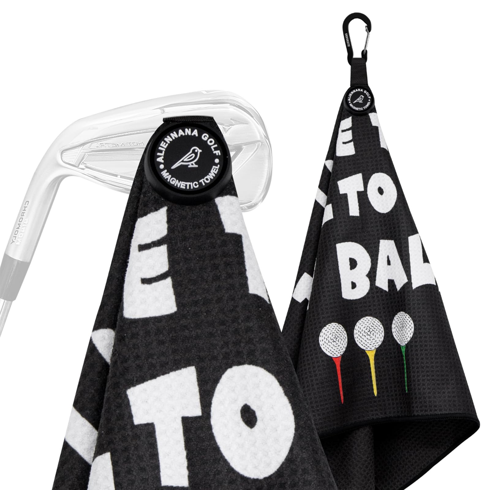 Premium Magnetic Golf Towel - Super Absorbent Microfiber Waffle Design with Secure Clip & Industrial Strength Magnet - Stays Firmly Attached to Golf Bags, Carts & Clubs - Perfect for Cleaning Golf Balls on the Course or Driving Range