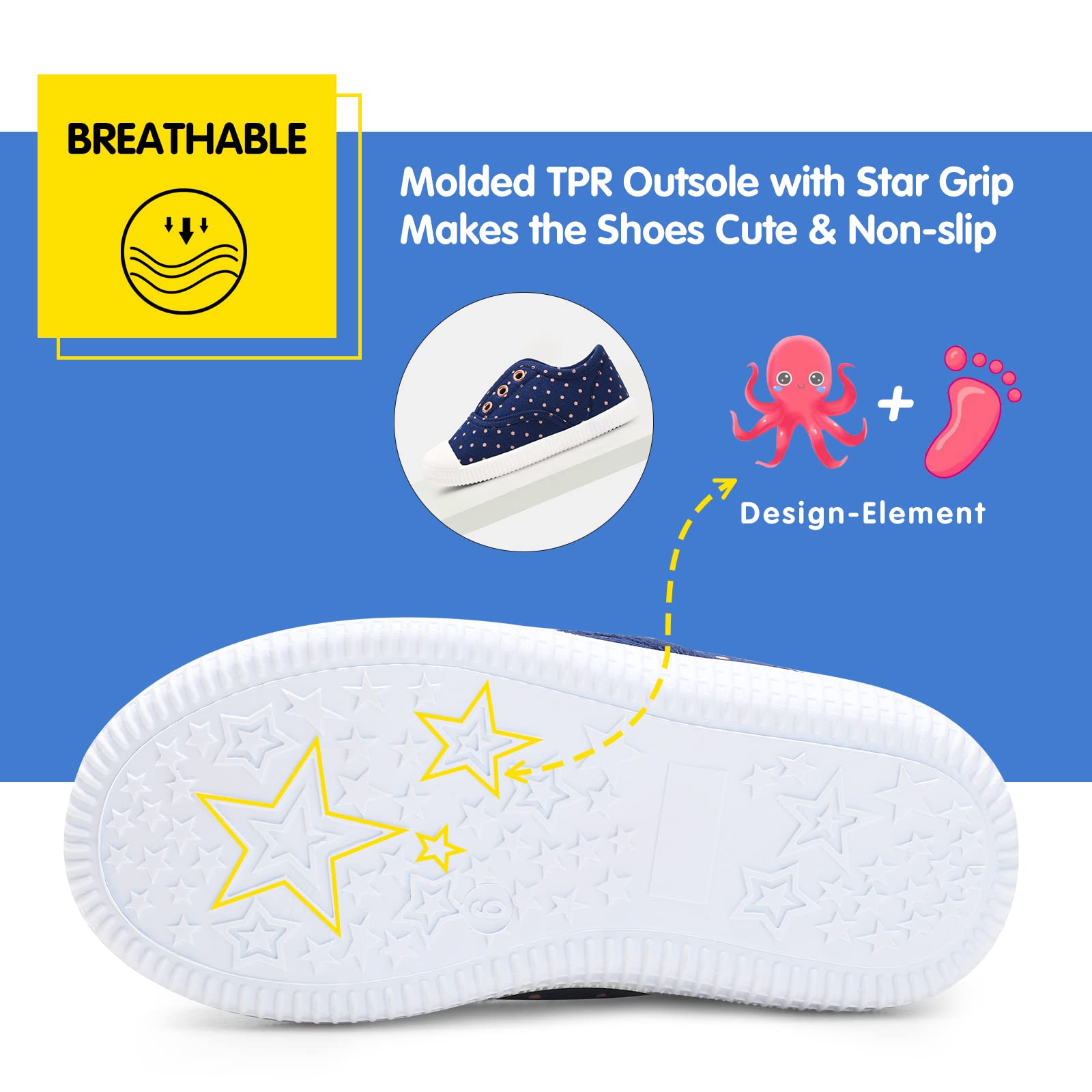 **Toddler Kids Canvas Sneakers - Lightweight Slip-On Comfortable Running Shoes for Boys & Girls (Toddler/Little Kids/Big Kids) - Perfect for Playground, School & Casual Wear**
