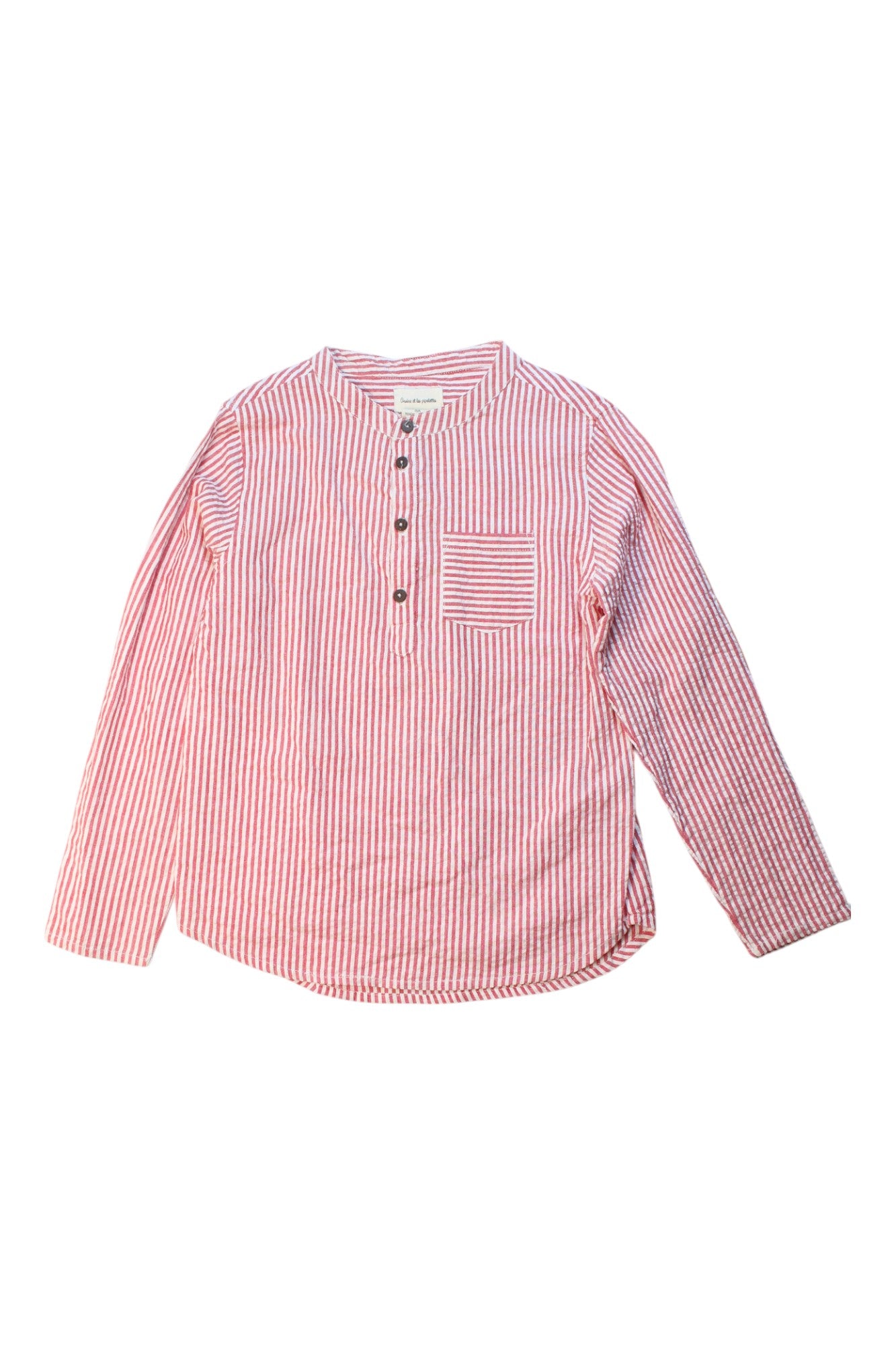 Arsène Et Les Pipelettes Henley Top for Kids Age 8 Years | Soft Cotton Casual Shirt for Boys & Girls | Perfect for School, Playdates & Everyday Wear
