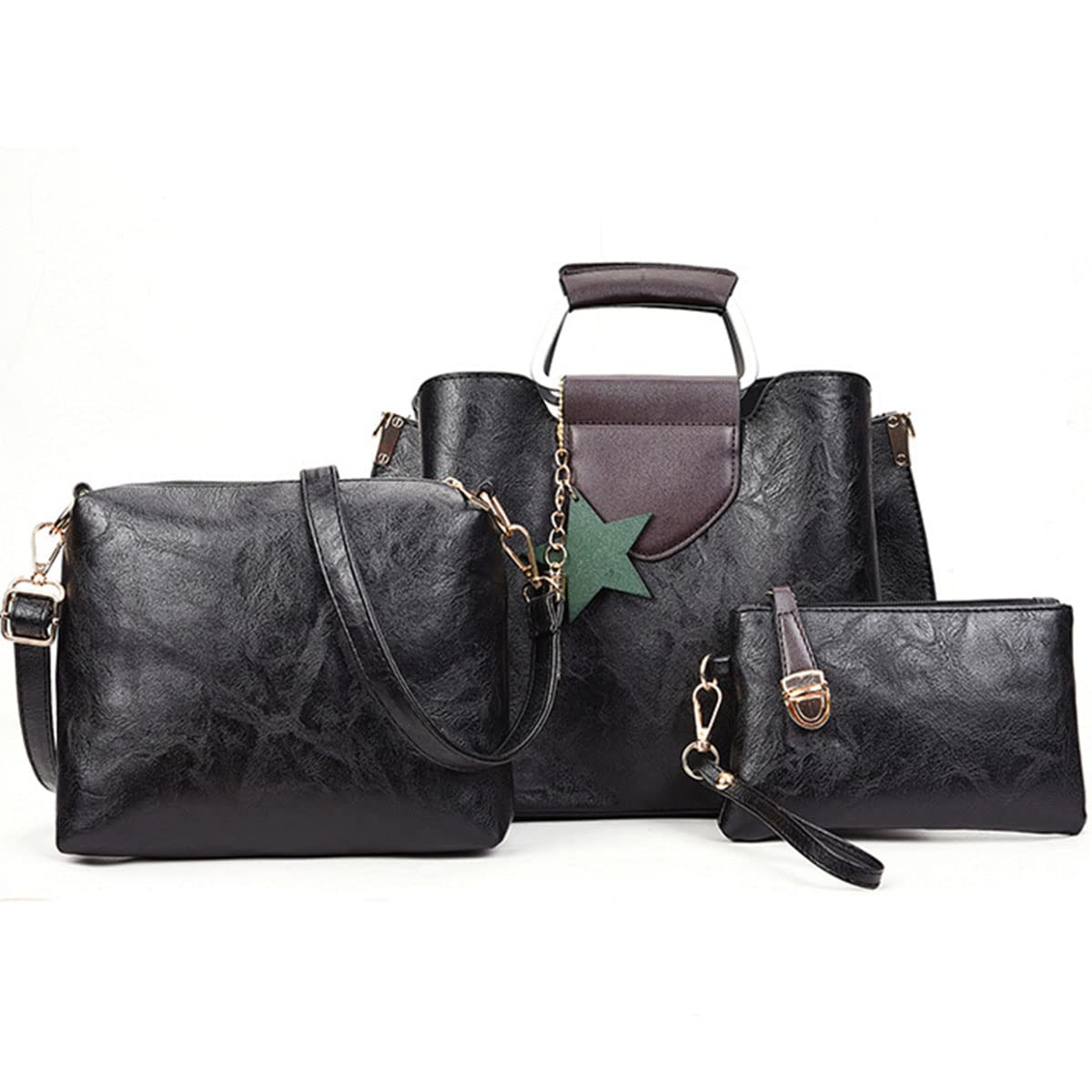 Stylish Women's Handbag Set - 3-Piece Shoulder Bag, Tote & Hobo Purse with Pendant for Casual, Work & Travel | Fashion Accessories for Everyday Use