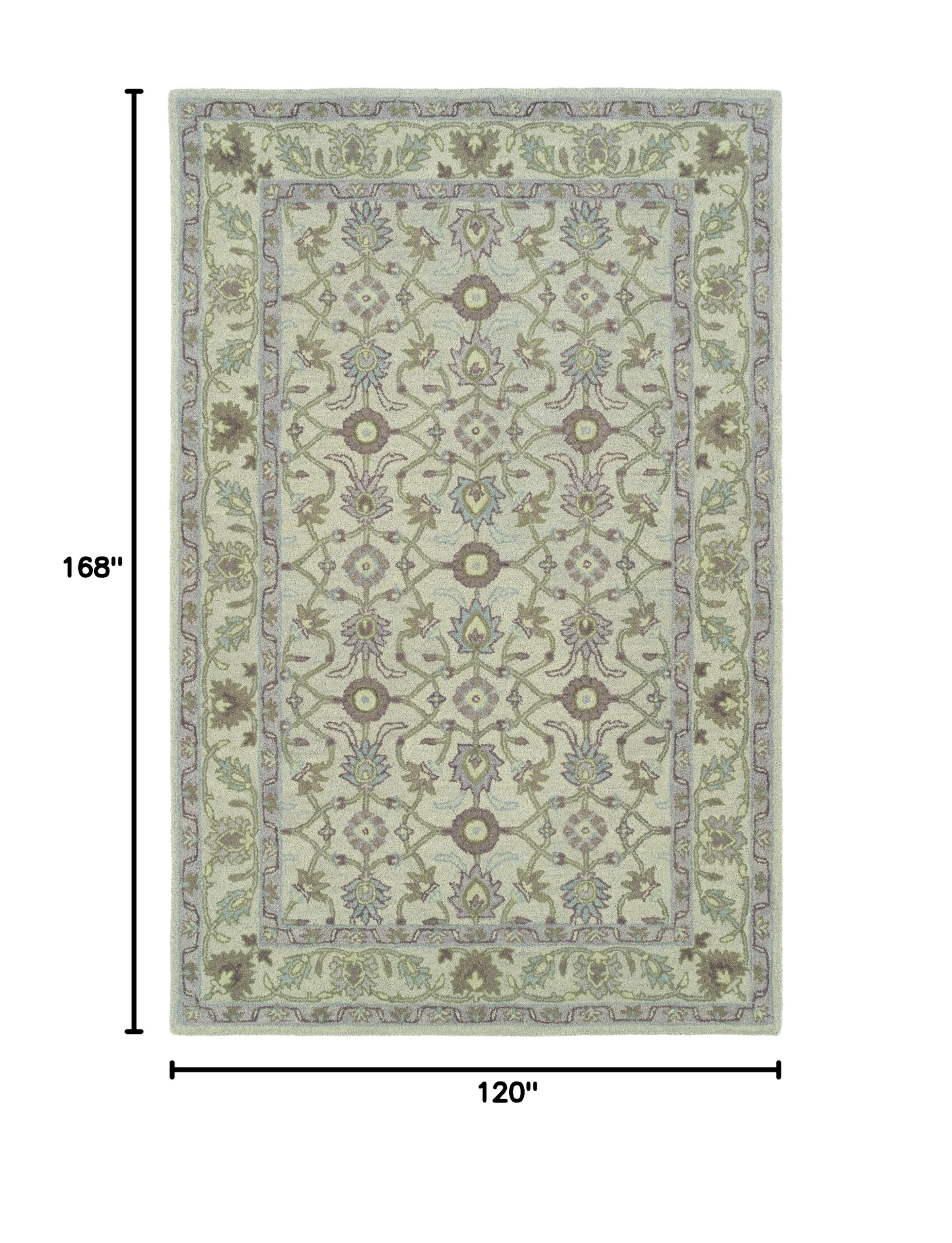 Kaleen Rugs Solomon Collection Silver 10' x 14' Rectangle Area Rug – Premium Handmade Moroccan Style Carpet for Living Room, Bedroom & Dining Room Decor