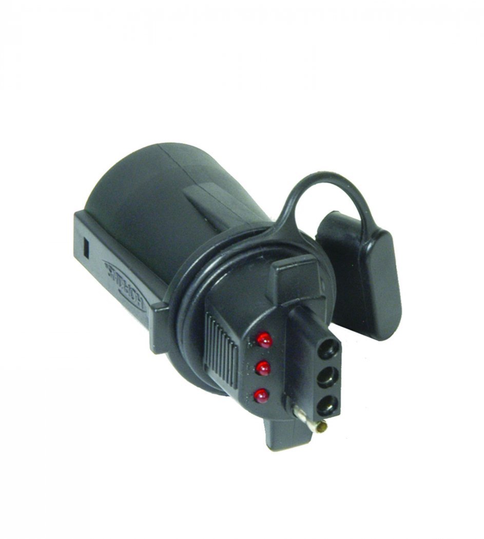 Hopkins 7 Blade to 4 Wire Flat Trailer Connector Adapter Plug - Universal Fit for Trucks, SUVs, RVs with 7-Pin Connectors (Model 47345) - Ideal for Towing Trailers, Boats, Campers & Utility Hauling