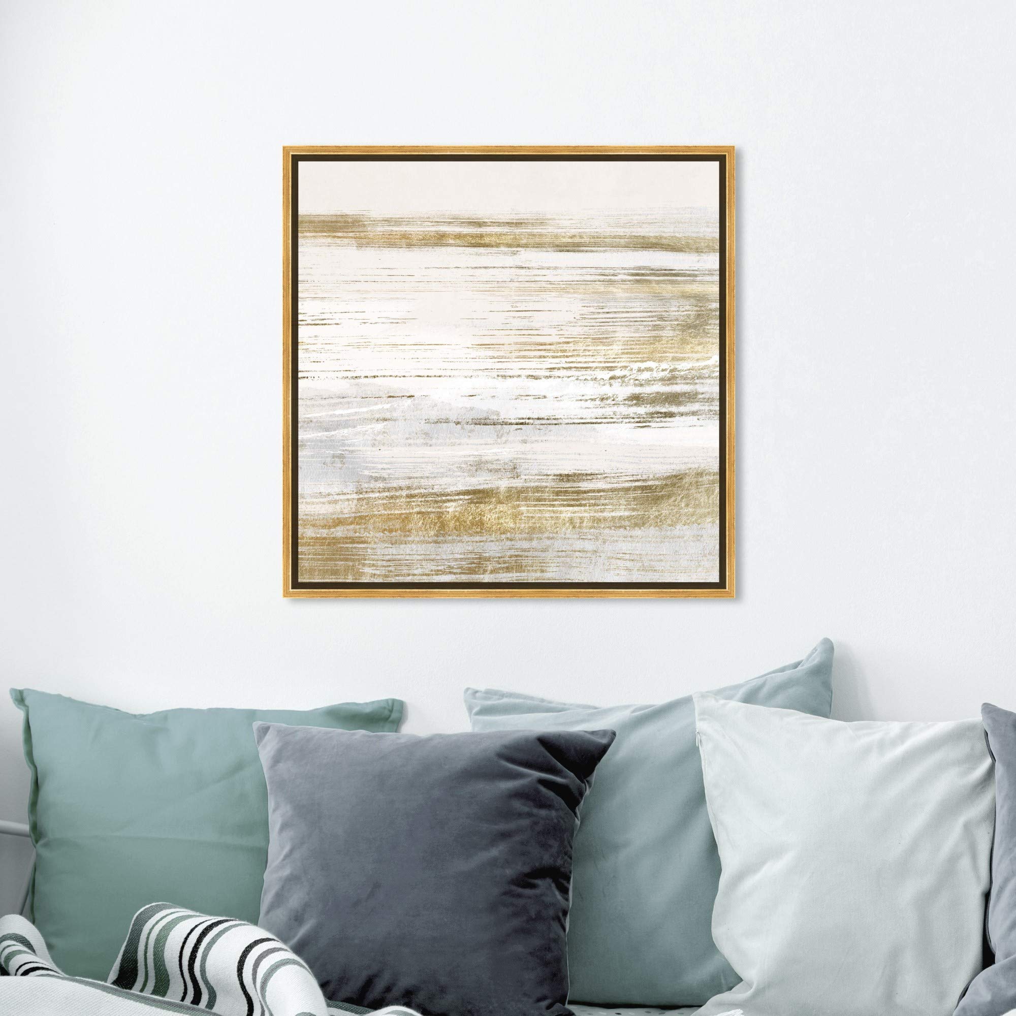 Abstract Wall Art Canvas Print 'Blush Romance' - 24x24 Inch Gold Framed Painting for Modern Home Decor | Perfect for Living Room, Bedroom & Office