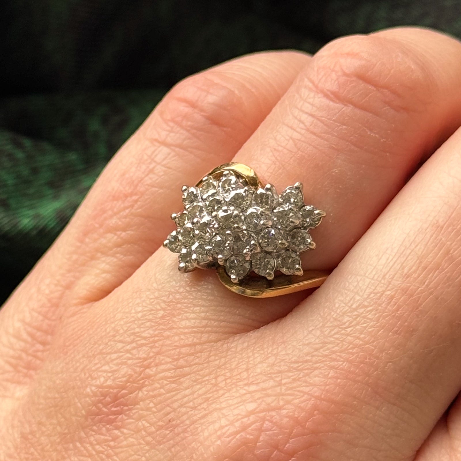 1.25ctw Diamond Cluster Ring for Women | Size 6.25 | Elegant Wedding & Engagement Jewelry Gift | Perfect for Anniversaries, Proposals & Special Occasions
