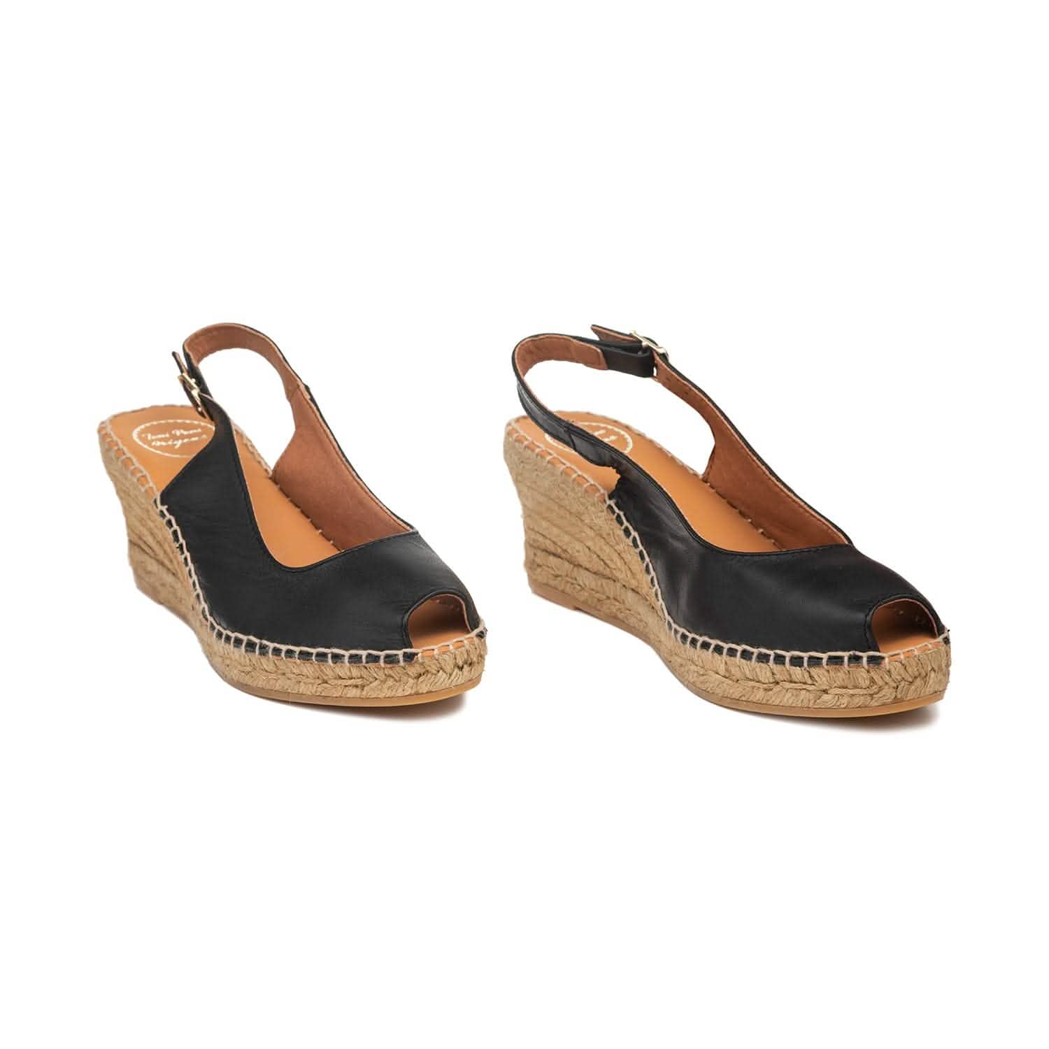 Women's Plain Leather Wedge Espadrilles - Comfortable Summer Sandals for Beach, Vacation & Casual Outings | Croacia