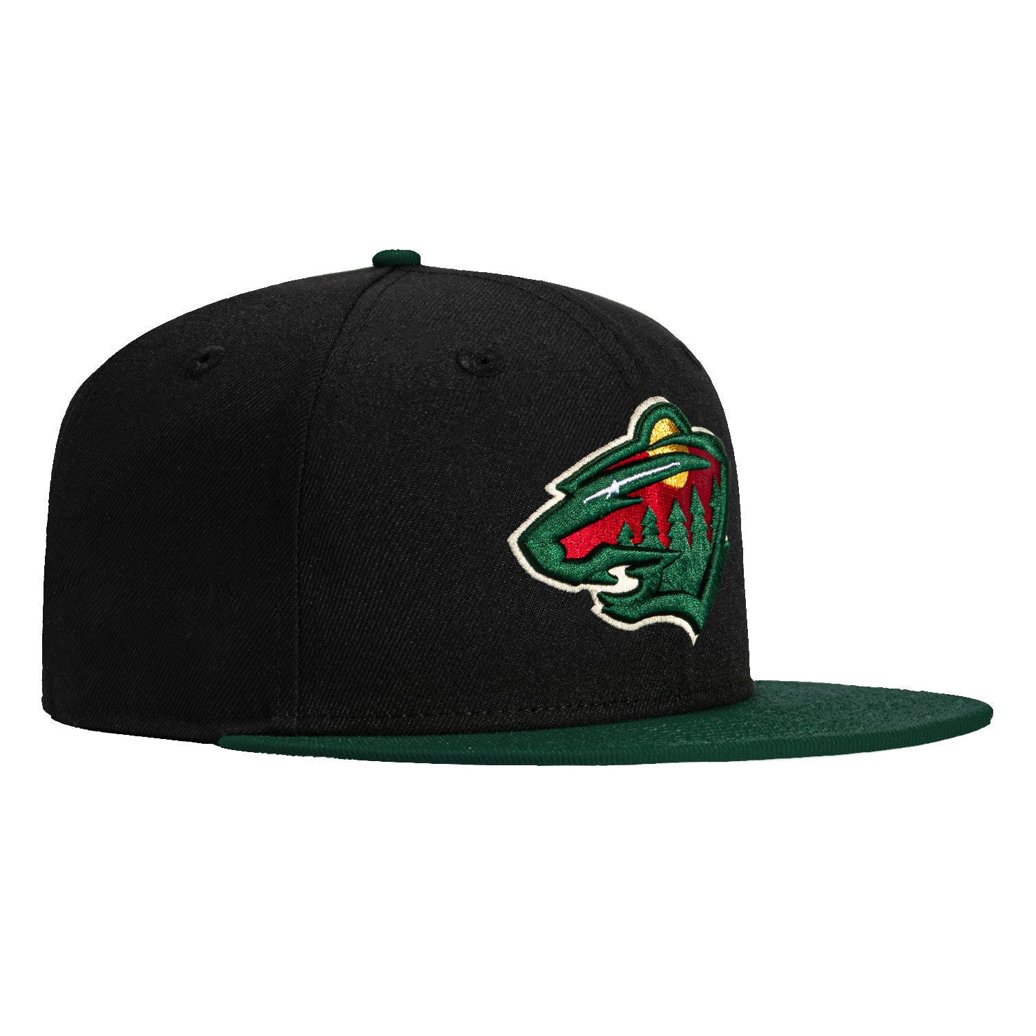 New Era 59Fifty Minnesota Wild Snapback Hat - Black & Green NHL Hockey Cap for Men & Women - Perfect for Games, Tailgating & Fan Gear Collection