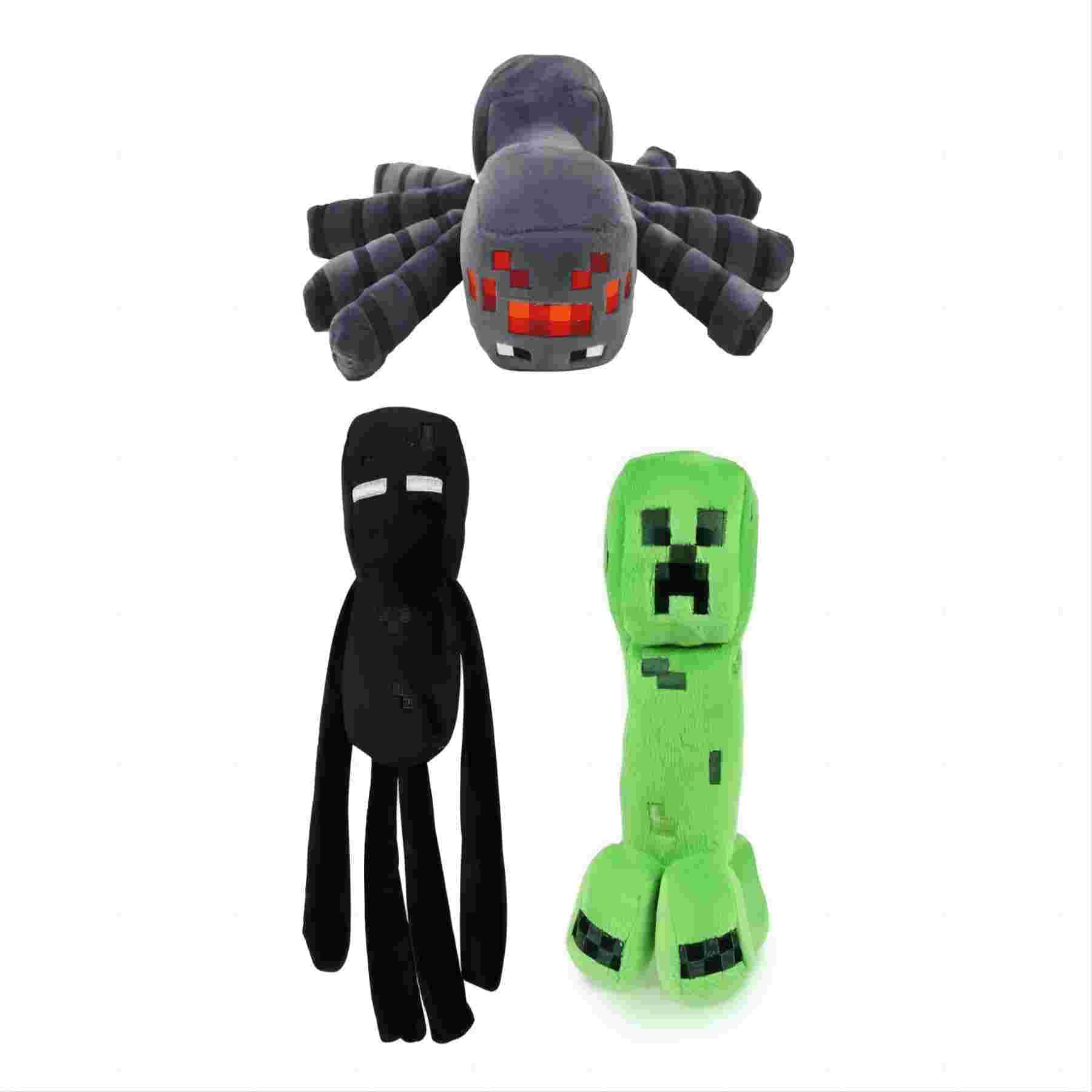 **Yipeizi Soft Creeper, Enderman & Spider Plush Toys – 3-Pack Stuffed Animals for Kids, Minecraft Fans, Home Decor, and Gifts – Perfect for Bedroom, Playroom, and Party Favors**