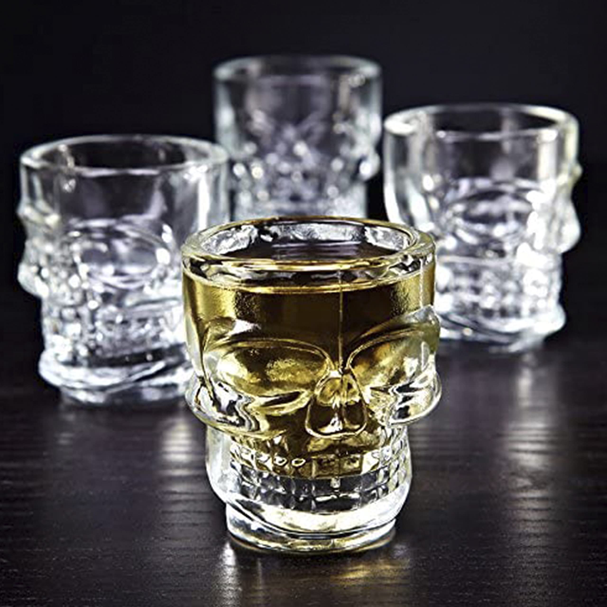 Halloween Skull Shot Glass Set of 2 - Unique Party Cups for Halloween, Themed Parties & Celebrations - Perfect for Cocktails, Shots & Spooky Decor