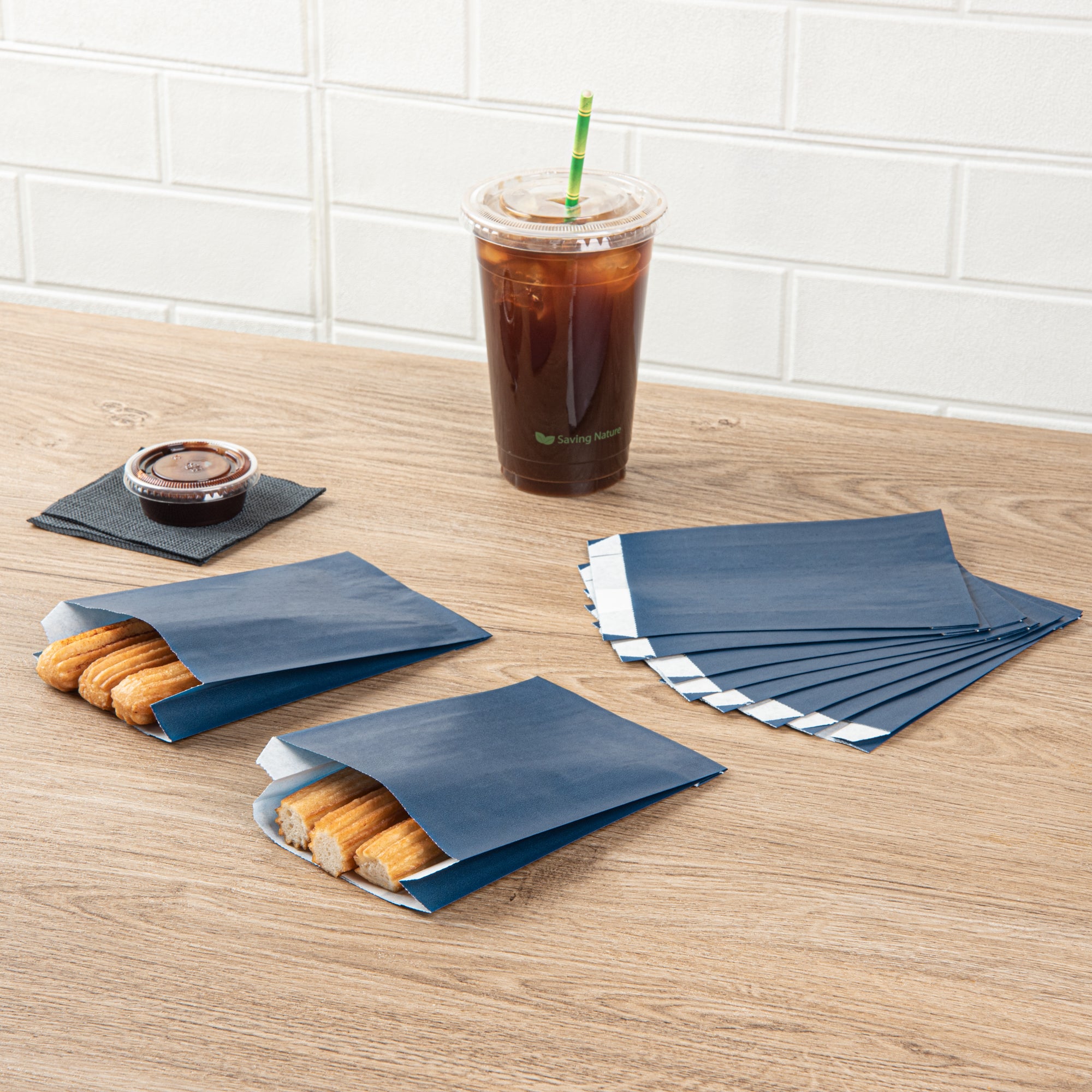 Premium Midnight Blue French Fry & Snack Bags - 4.25