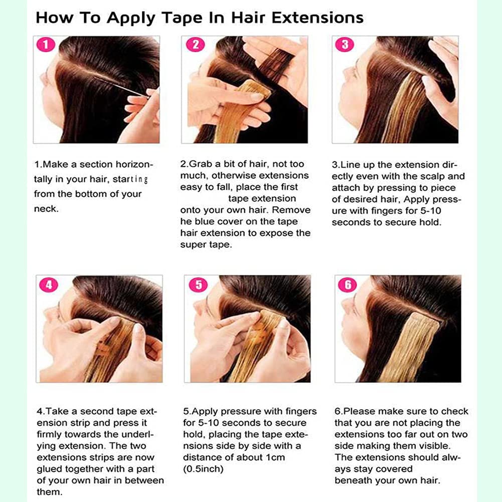 Tape In Hair Extensions 20inch - 100% Human Remy Hair Kinky Straight 40pcs 100g Natural Color for Women | Perfect for Daily Wear, Weddings & Special Occasions