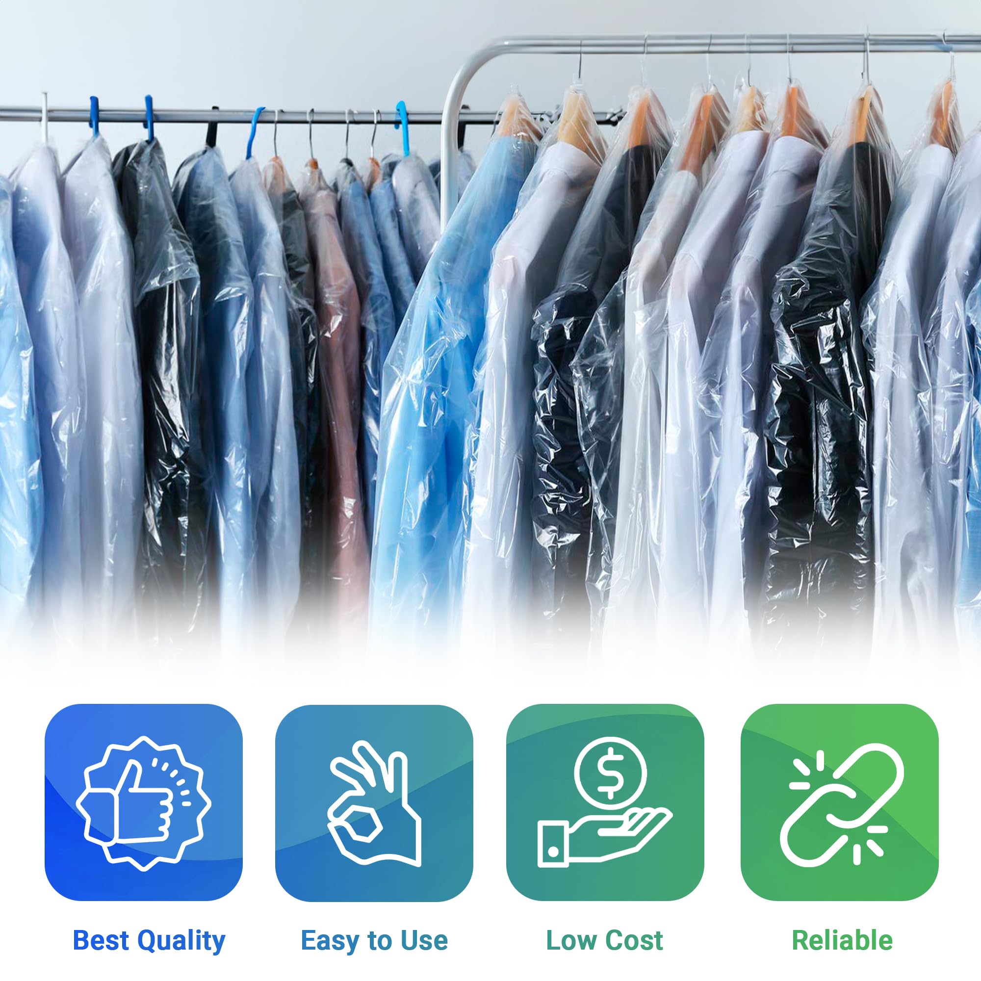 663 Clear Plastic Garment Bags for Hanging Clothes - 21