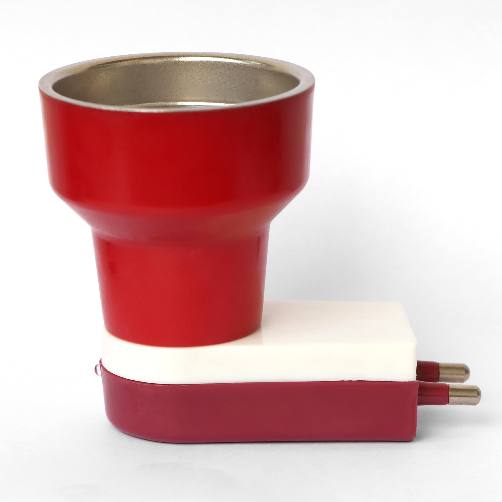 Premium Stainless Steel Electric Incense Holder & Smokeless Aroma Diffuser - Kapoor Dani & Bakhoor Burner for Home, Office, Meditation - Essential Oil Diffuser with Stylish Bright Red Finish | Perfect for Relaxation, Yoga & Aromatherapy Sessions