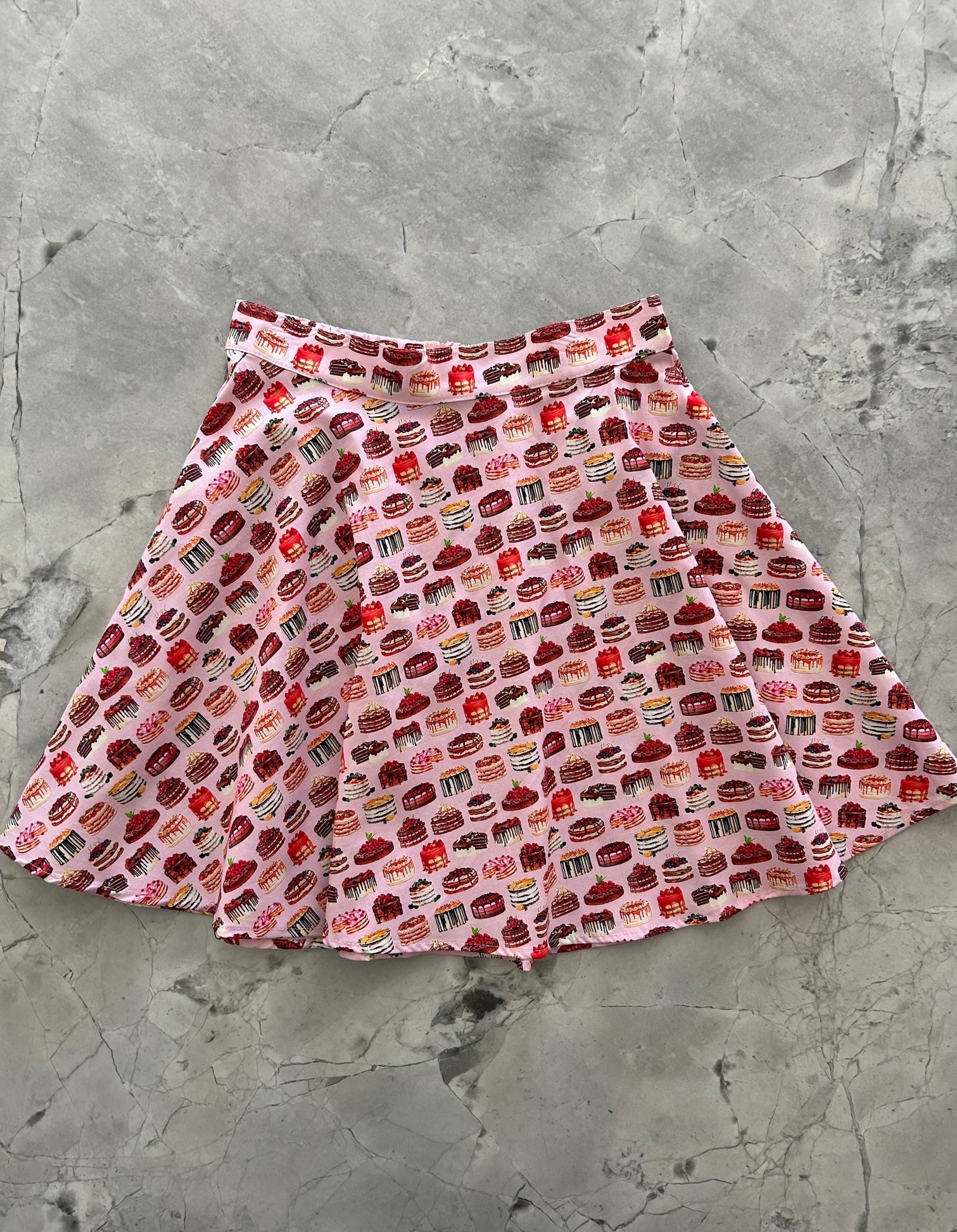 Cute Cake Skater Skirt for Women - Flared A-Line Mini Skirt with Elastic Waistband - Perfect for Casual Outfits, Parties, and Summer Fashion