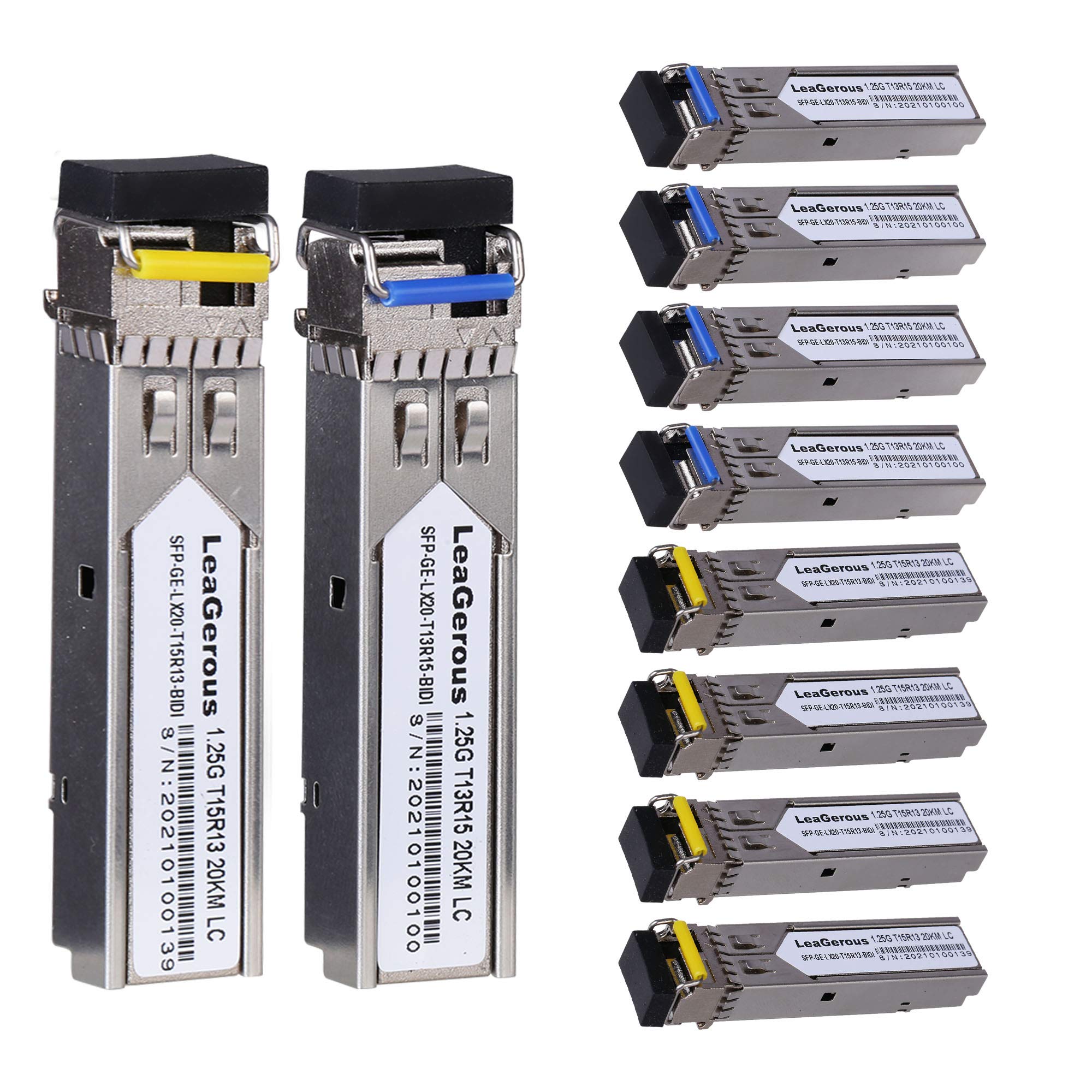 5 Pairs BIDI SFP Network Transceiver Module - 1.25G Gigabit Single Mode LC 1000BASE-LX Single Fiber Interface SFP 20km for High-Speed Data Center & Enterprise Networking