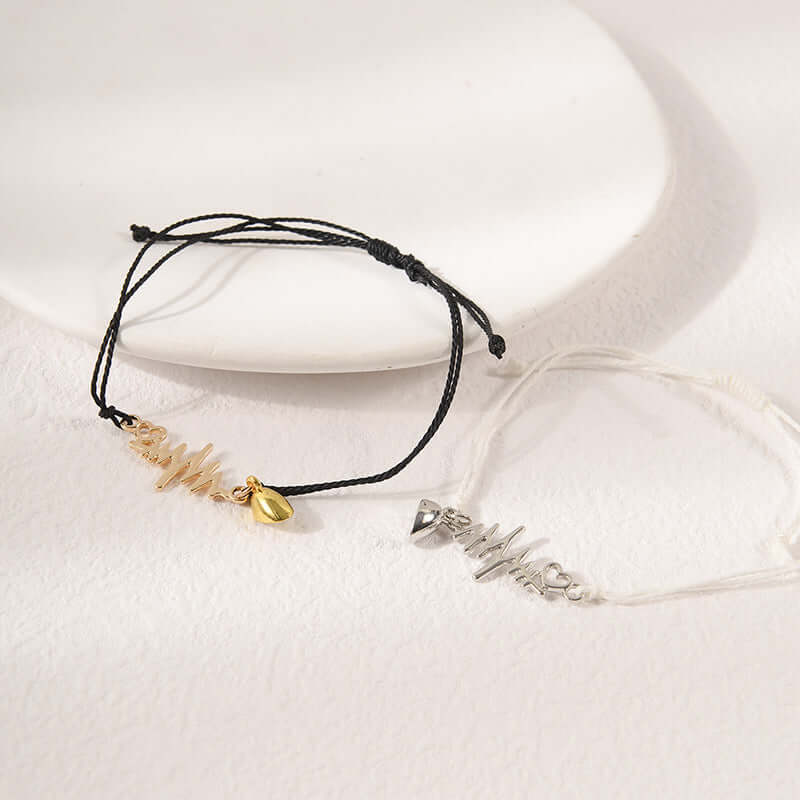 Magnetic Heartbeat Matching Bracelet SL0091 - Couple's Love Bracelet with Heartbeat Sync Technology for Romantic Gifts & Anniversaries | Perfect for Date Nights & Long Distance Relationships