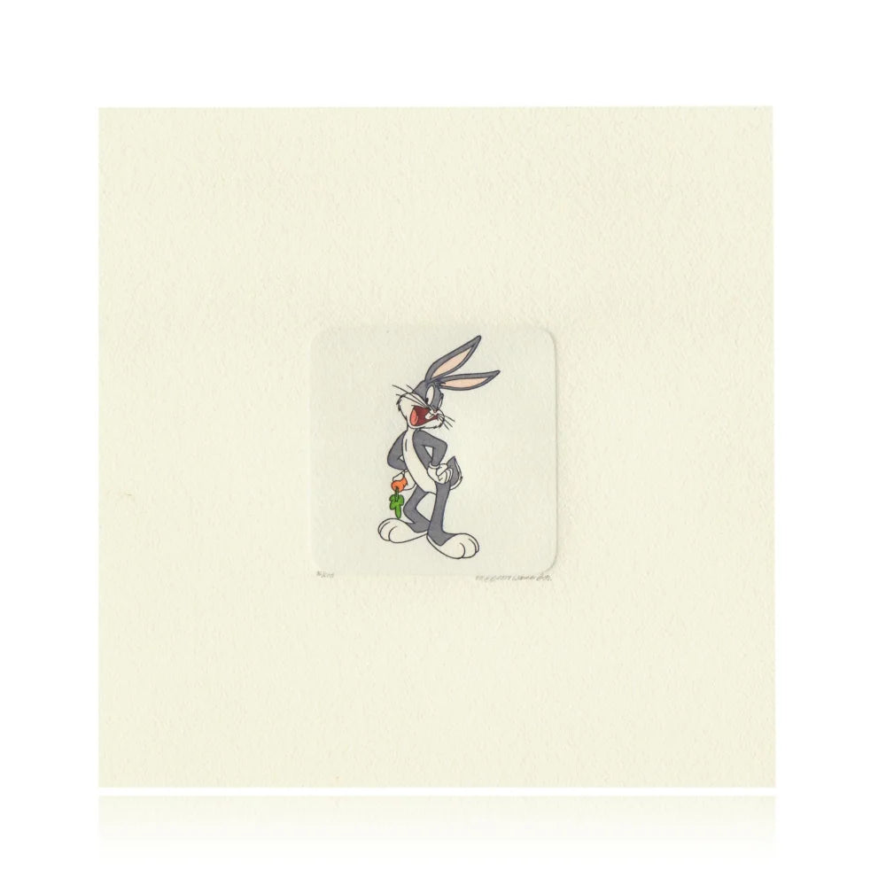 Bugs Bunny Etching Artwork by Sowa & Reiser - Limited Edition #D/500 - Hand Painted Looney Tunes Collectible - Perfect for Cartoon Fans & Home Decor