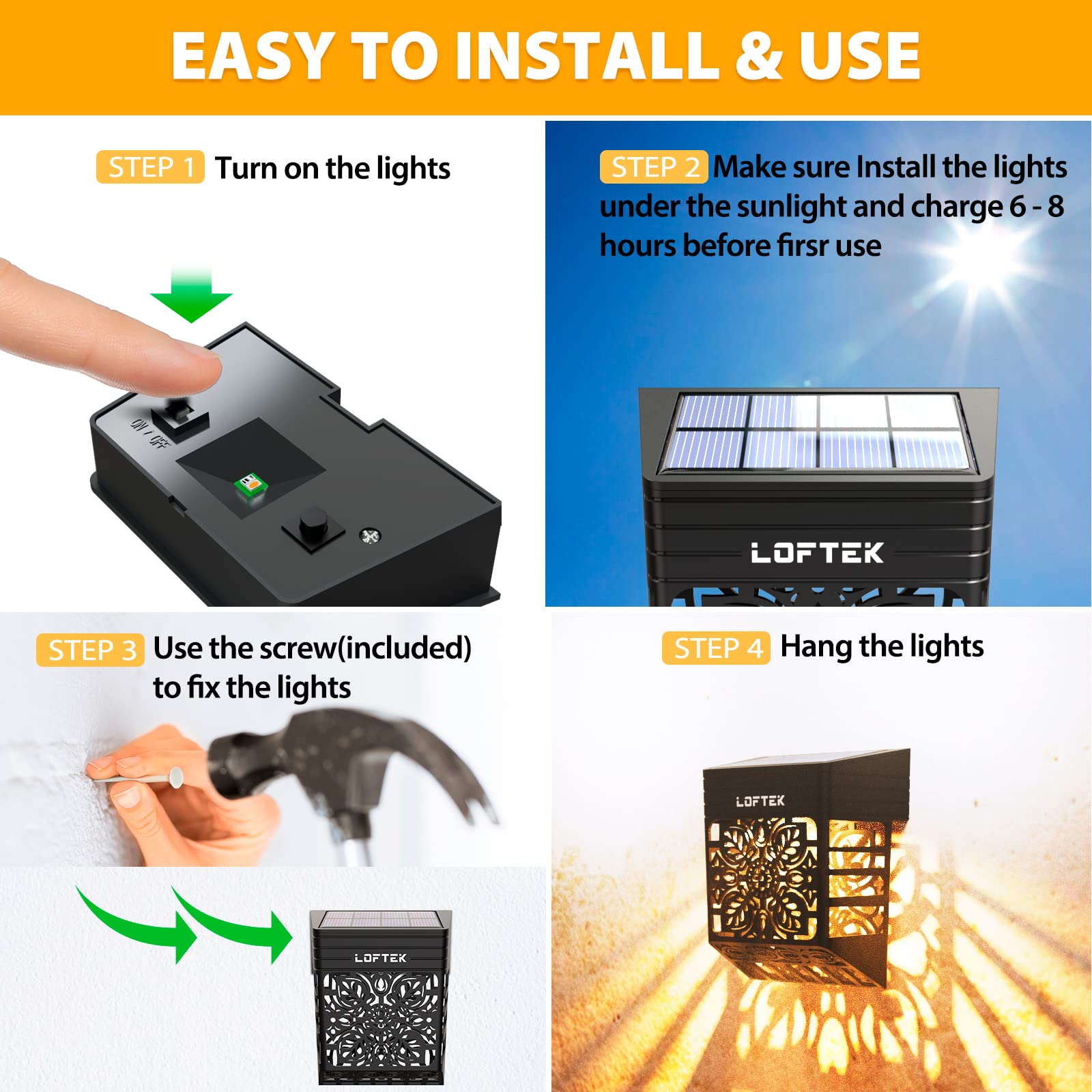 LOFTEK 12 Pack Solar Deck Lights - Waterproof Outdoor Solar Fence Lights for Garden, Patio, Backyard, Stair & Step Lighting | Dusk to Dawn Auto On/Off | Warm White LED Decorative Lights for Railings, Camping & Pathway Illumination