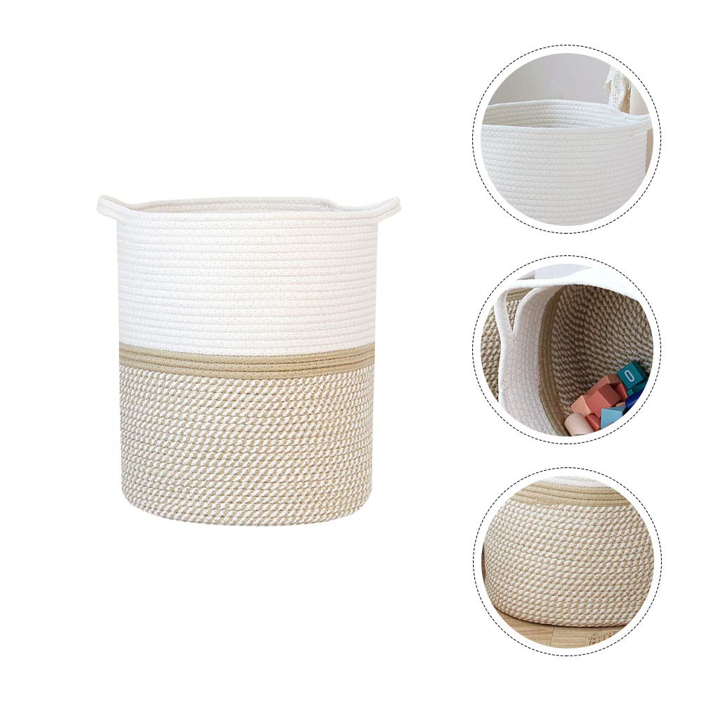 Extra Large Cotton Woven Storage Basket - Foldable Hamper for Blankets, Toys & Organizing | White Rope Bin for Kids, Pets & Home Organization | Perfect for Nursery, Playroom & Laundry Room Storage