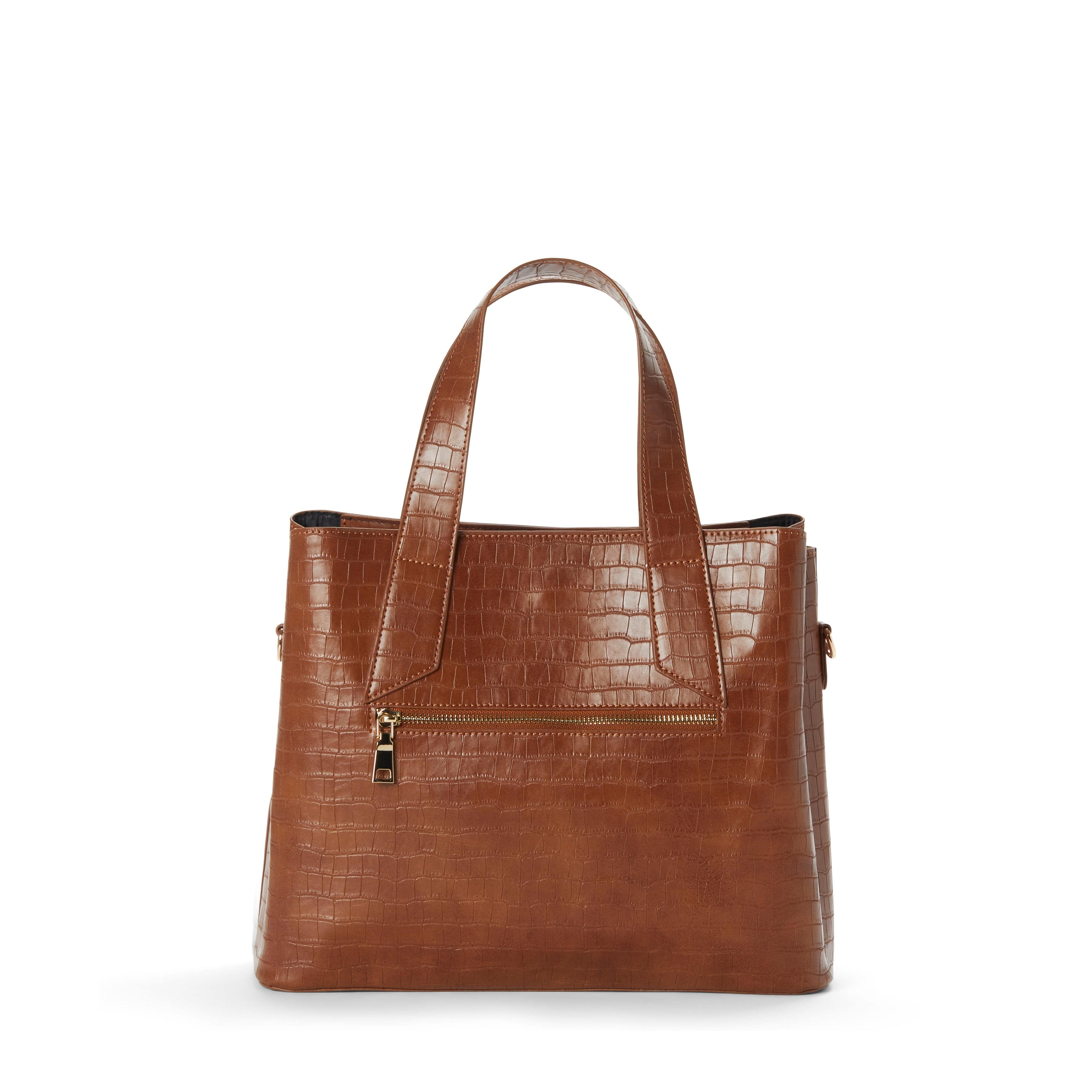 Ariana Vegan Leather Shoulder Tote Bag for Women | Cruelty-Free Croc Embossed Handbag | Multiple Colors | Perfect for Work, Travel & Everyday Use