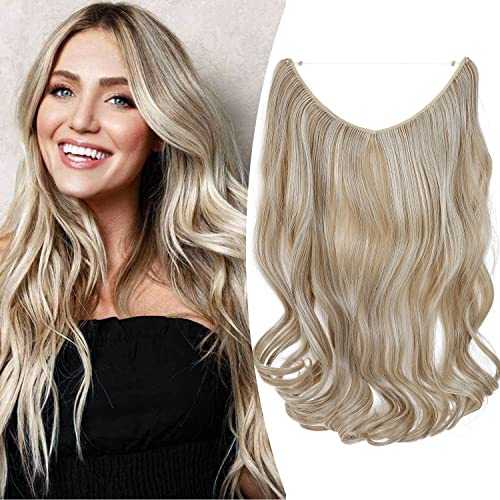 Premium Curly Synthetic Invisible Wire Hair Extensions - Seamless Clip-In Extensions for Volume & Length - Perfect for Parties, Weddings & Everyday Styling