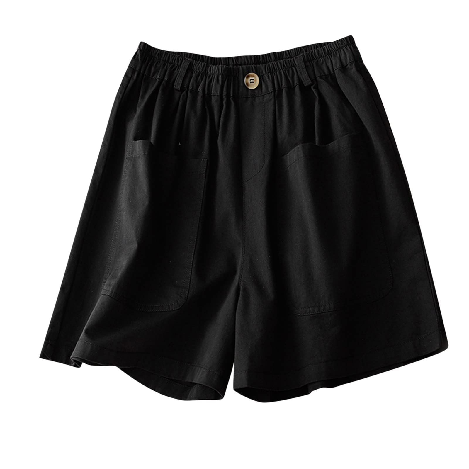 DASAYO Women's Loose Fit Cotton Shorts with Pockets - Summer Beach & Casual Wear
