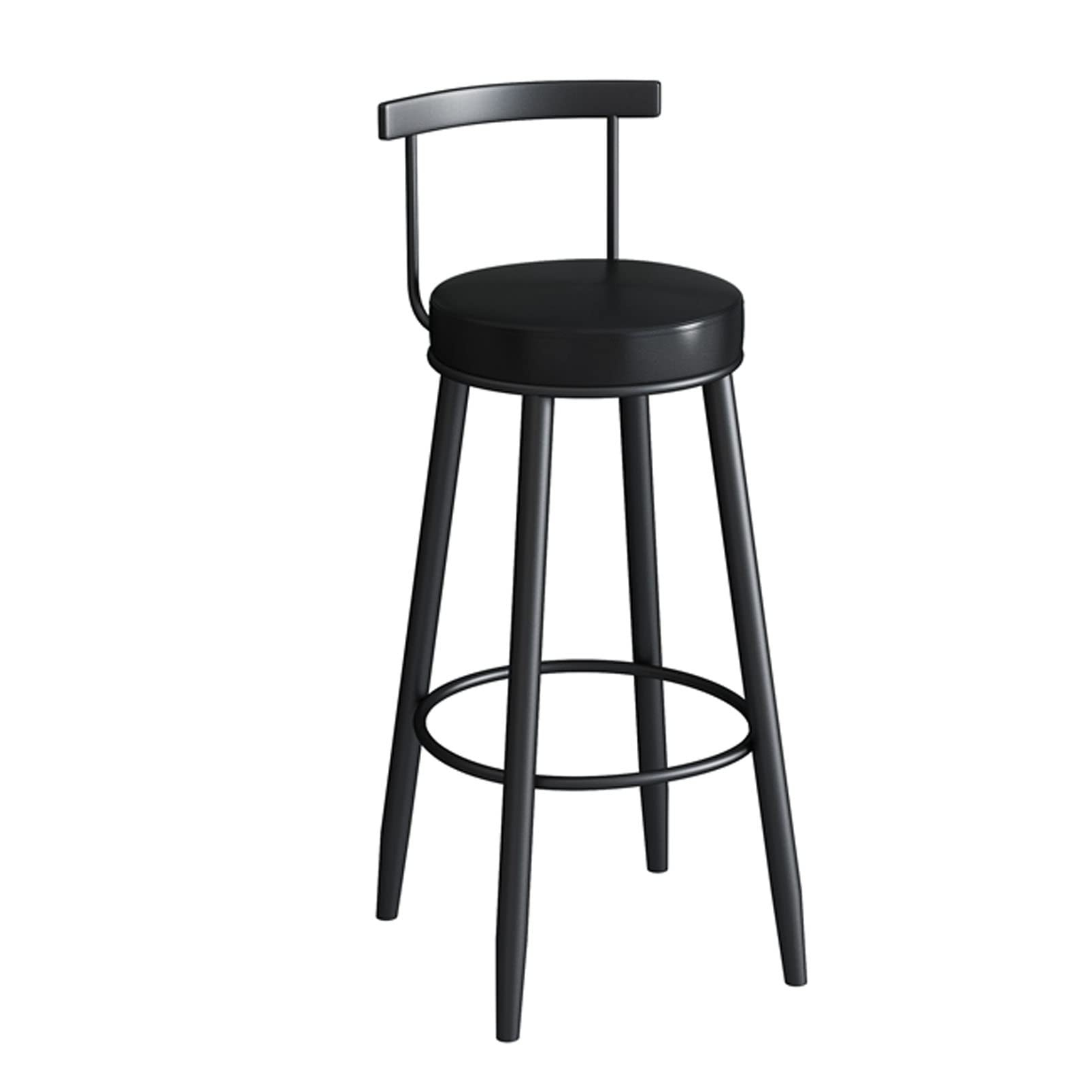 **Industrial PU Leather Bar Stools with Back - Heavy Duty Kitchen Breakfast Bar Chairs for Home, Pub, Coffee Shop - Perfect for Dining, Entertaining & Commercial Use (Black)**