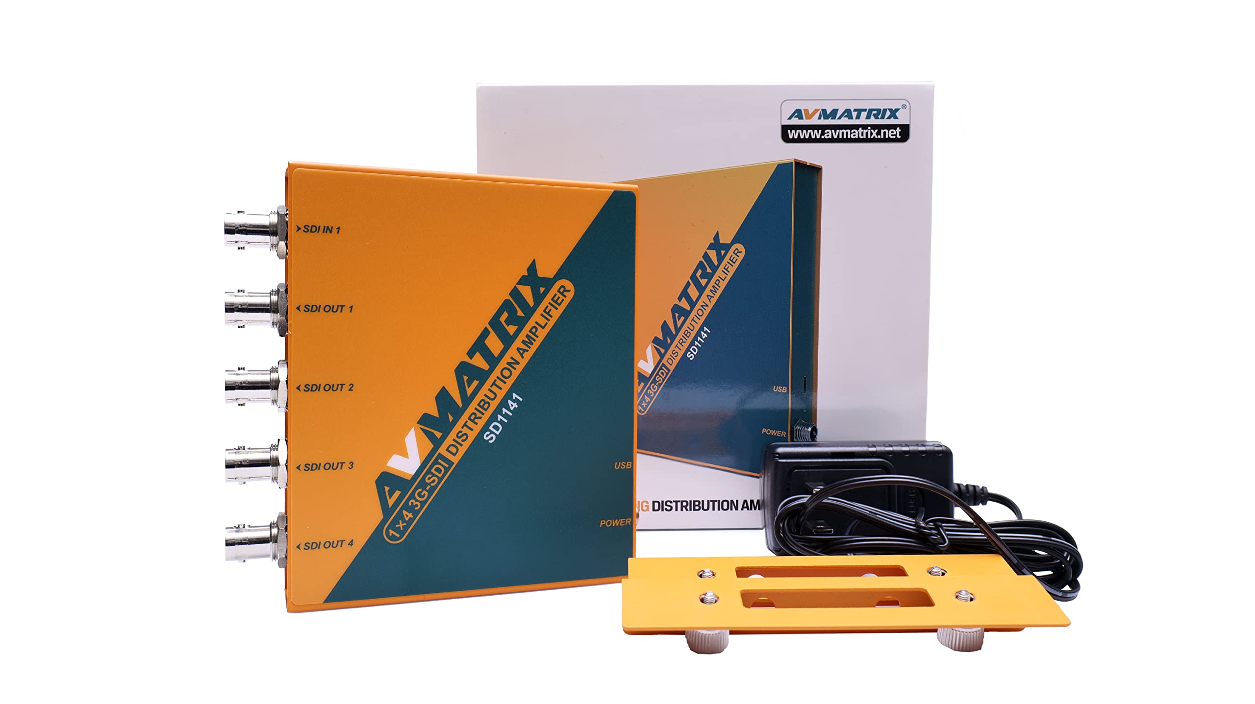 AVMATRIX SDI Splitter 1×4 Distribution Amplifier - 3G/HD/SD Supported, Re-clocking & Signal Equalization for 1080p@60Hz (Model SD1141) | Perfect for Live Broadcasting, Video Production & Professional AV Setups