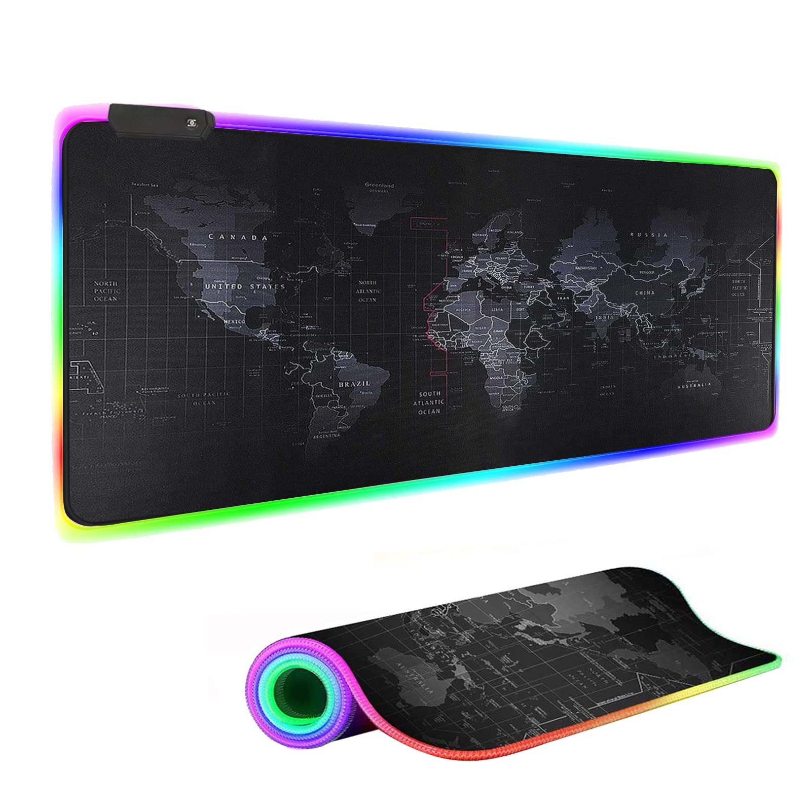 RGB Gaming Mouse Pad with 12 LED Lighting Modes - Large Non-Slip Rubber Base Extended Mouse Mat for PC Gaming, Keyboards & Desks - 31.5x11.8 Inch Black Gaming Surface - Perfect for Esports, Streaming & Office Work