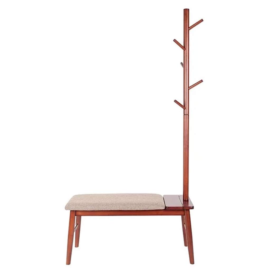 Multifunctional Wooden Coat & Hat Rack with Shoe Bench - Free Standing Entryway Organizer for Home, Office, Garage & Foyer (180x90.5cm, Brown) - Perfect for Hallway Storage, Scarf Hanging & Shoe Changing