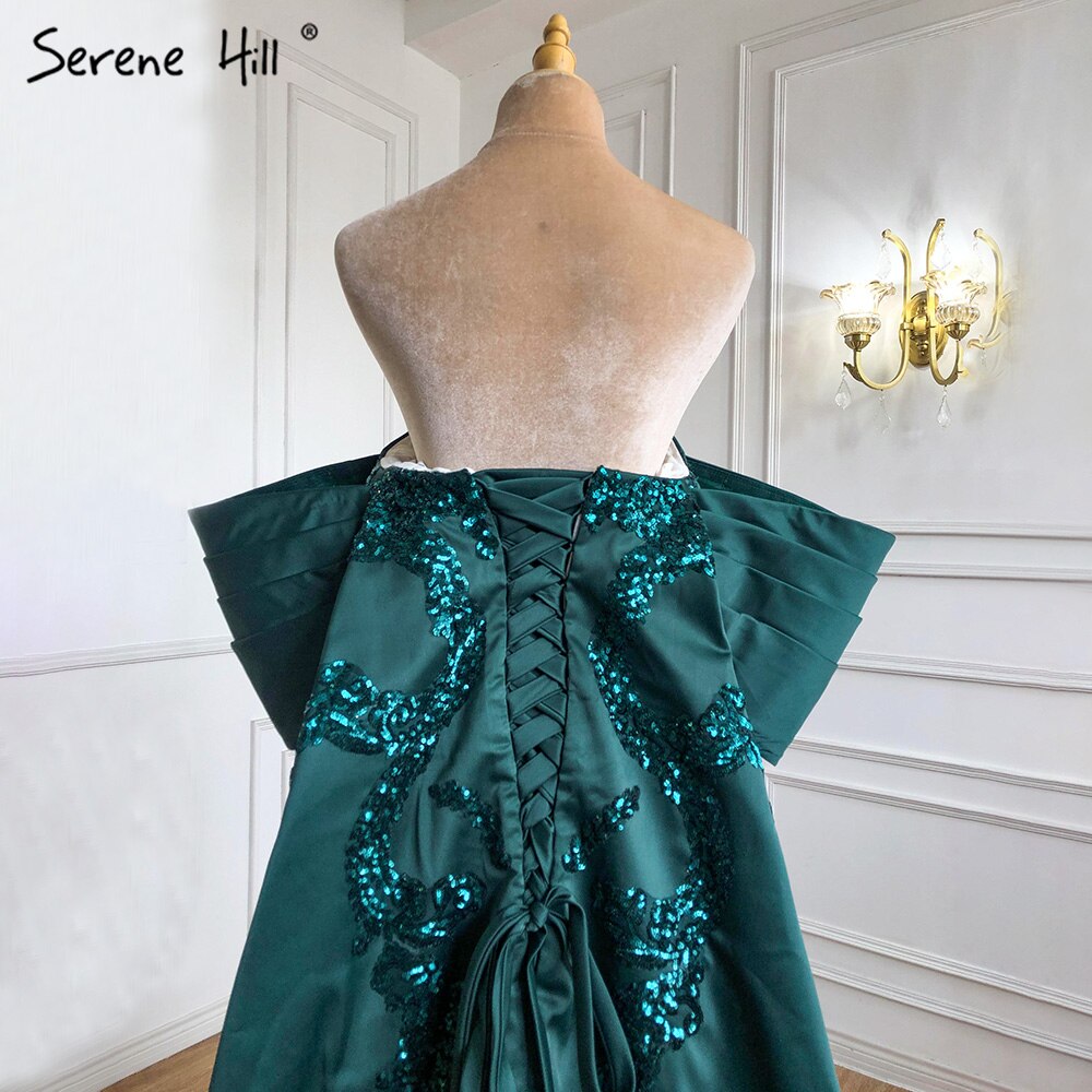 Elegant Satin Mermaid Evening Gowns for Women - Serene Hill Green Luxury Party Dresses 2025 | Perfect for Prom, Gala & Formal Events - HM67227