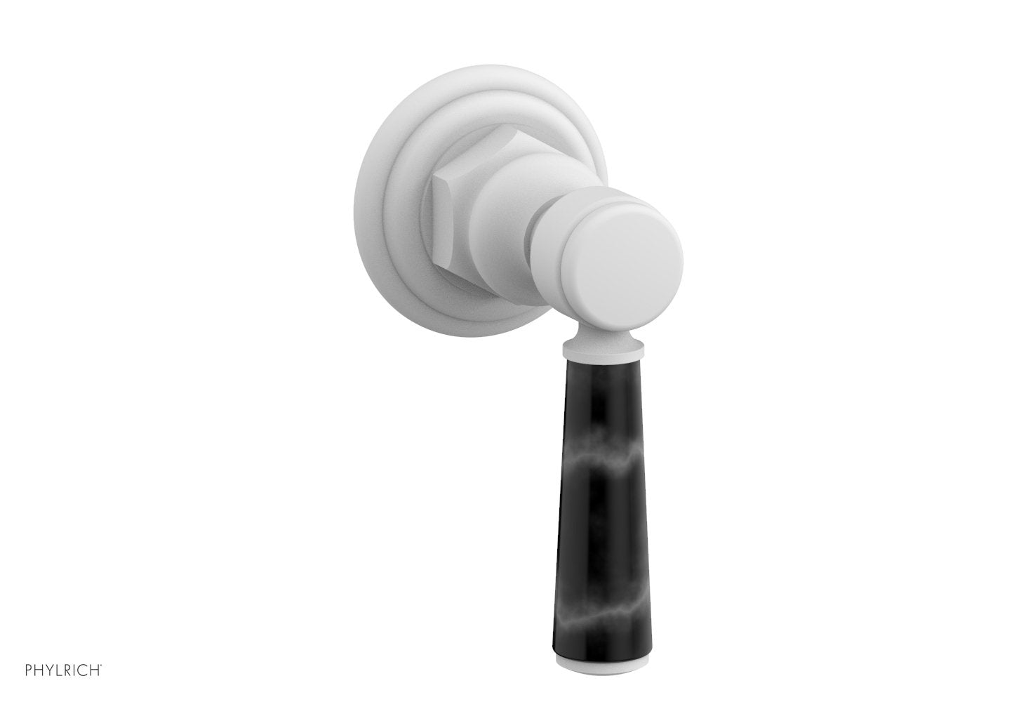 HEX TRADITIONAL HENRI Black Marble Lever Handle Volume Control Diverter Valve - Perfect for Bathroom & Kitchen Faucet Installation (Model 500 37)