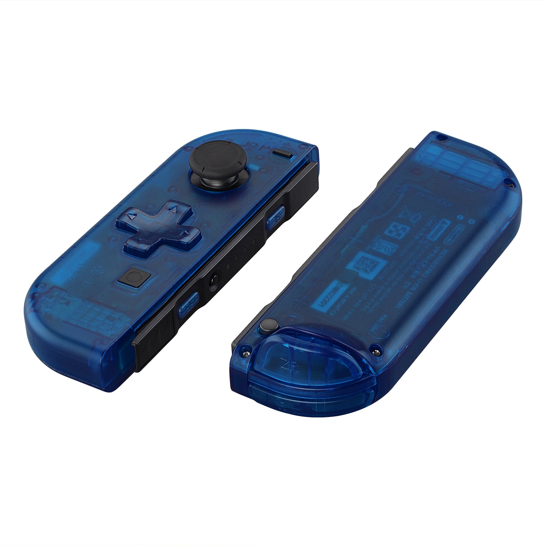 eXtremeRate Transparent Clear Blue D-Pad Replacement Shell Case with Buttons for Nintendo Switch Joy-Con - Perfect for Gaming, Customization & Repair