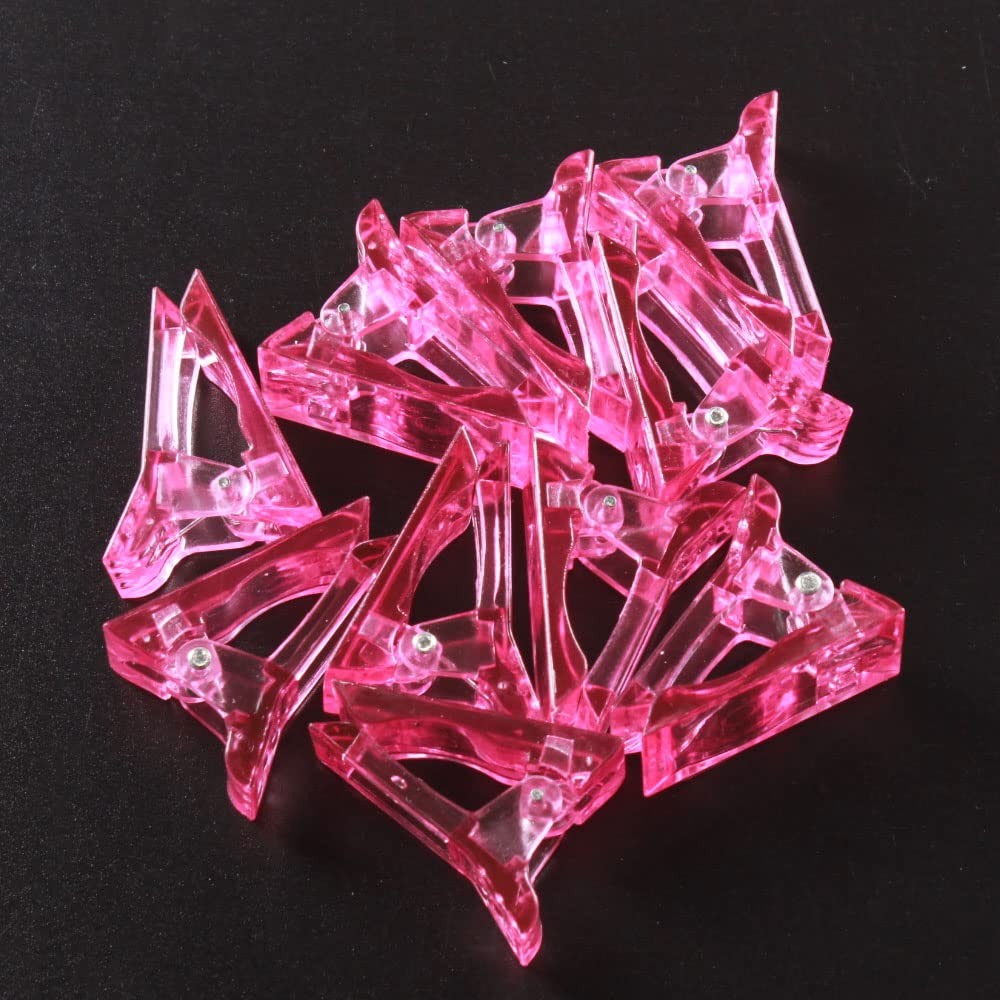 10Pcs Pink Nail Tips Clips for Polygel Nail Extension - Quick Building UV LED Builder Clamps for Manicure & Nail Art - Perfect for Salon, Home DIY, and Professional Nail Technicians