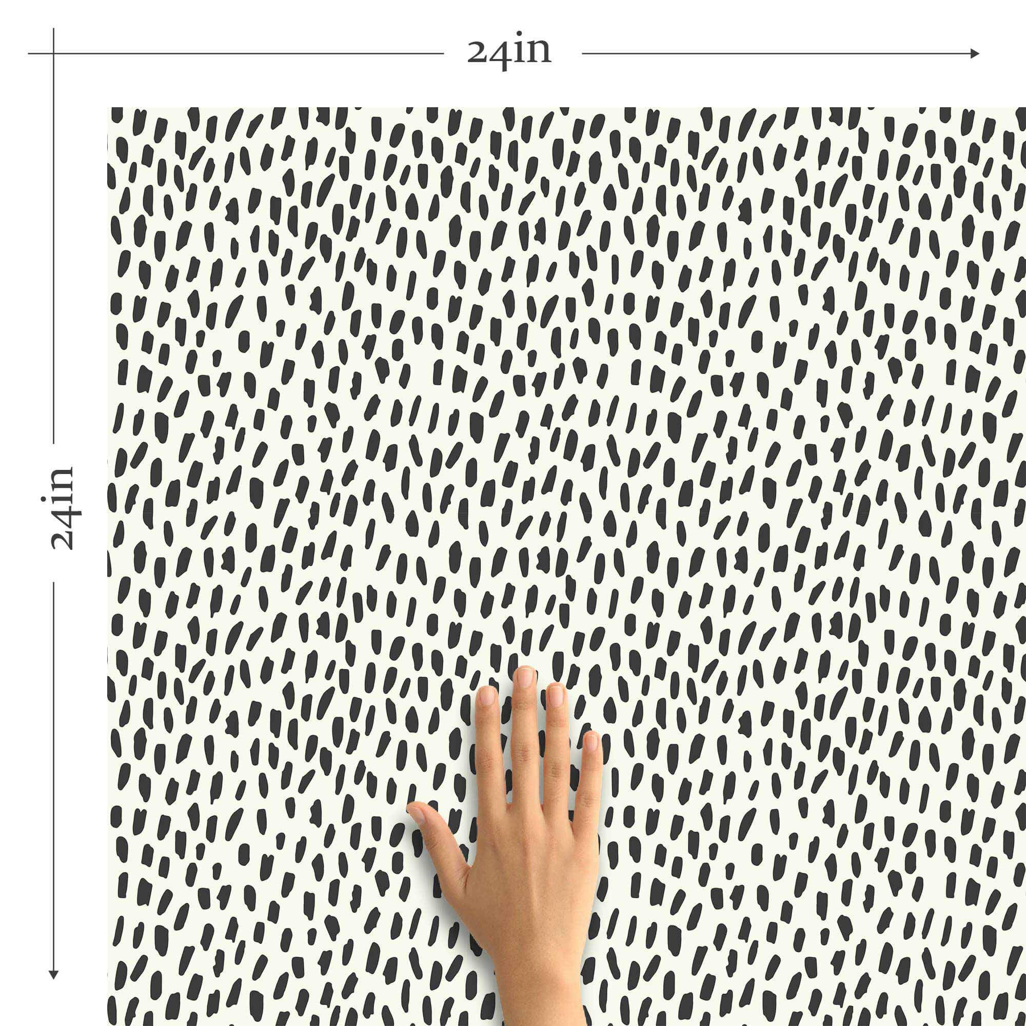 Black and White Animal Print Peel and Stick Removable Wallpaper - Self-Adhesive Decorative Wall Covering for Nursery, Bedroom, Living Room, Office Decor
