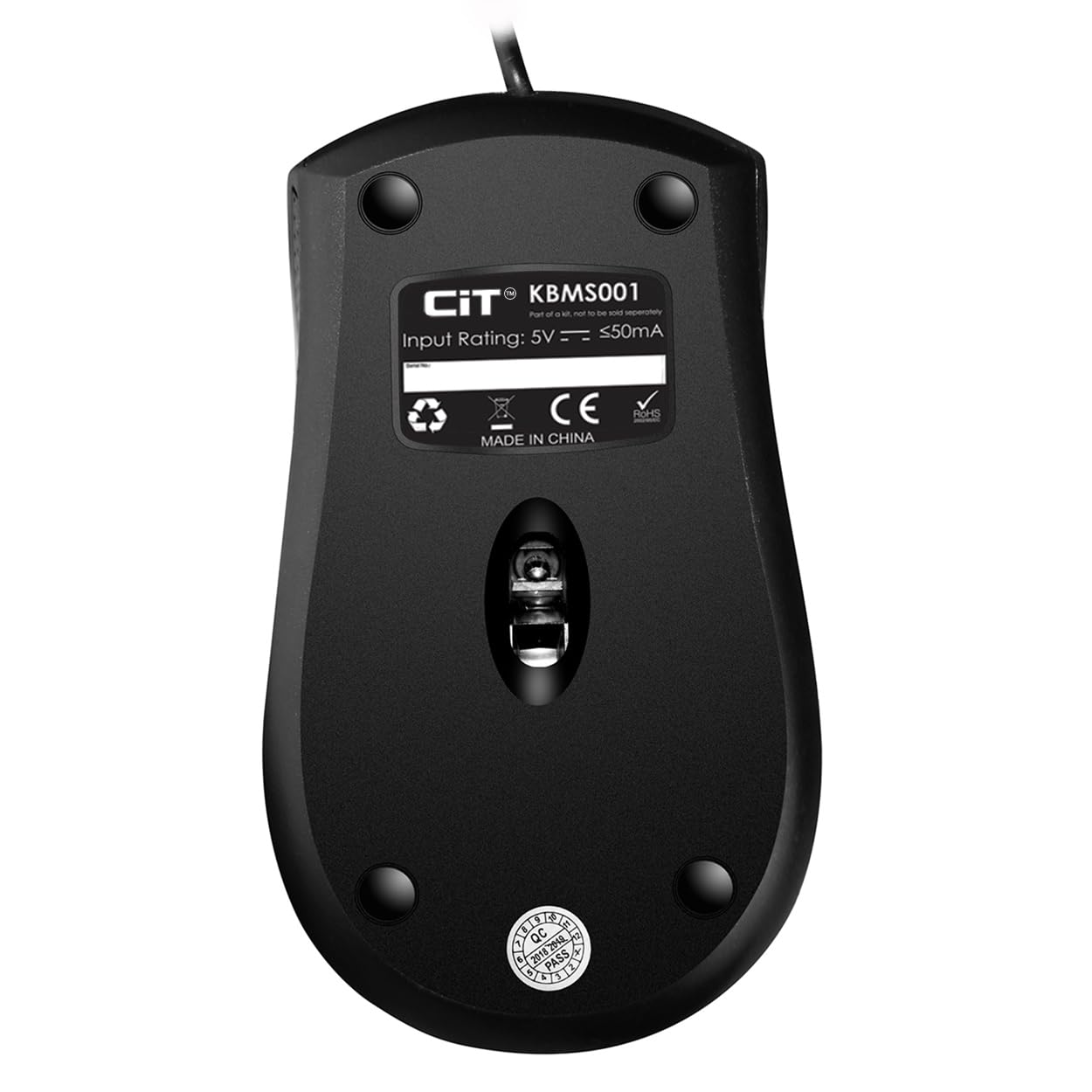 CiT USB Keyboard and Mouse Combo - Wired Ergonomic Desktop Set for PC, Laptop, Office & Gaming - Plug and Play (Black)